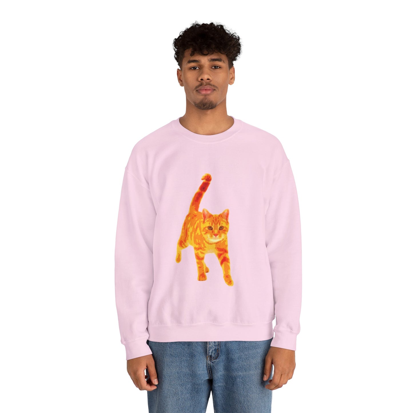 Cat Lover's Cozy Crewneck Sweatshirt - Perfect Gift for Pet Owners, Animal Lovers, Casual Wear, Birthdays, Cat-Themed Apparel