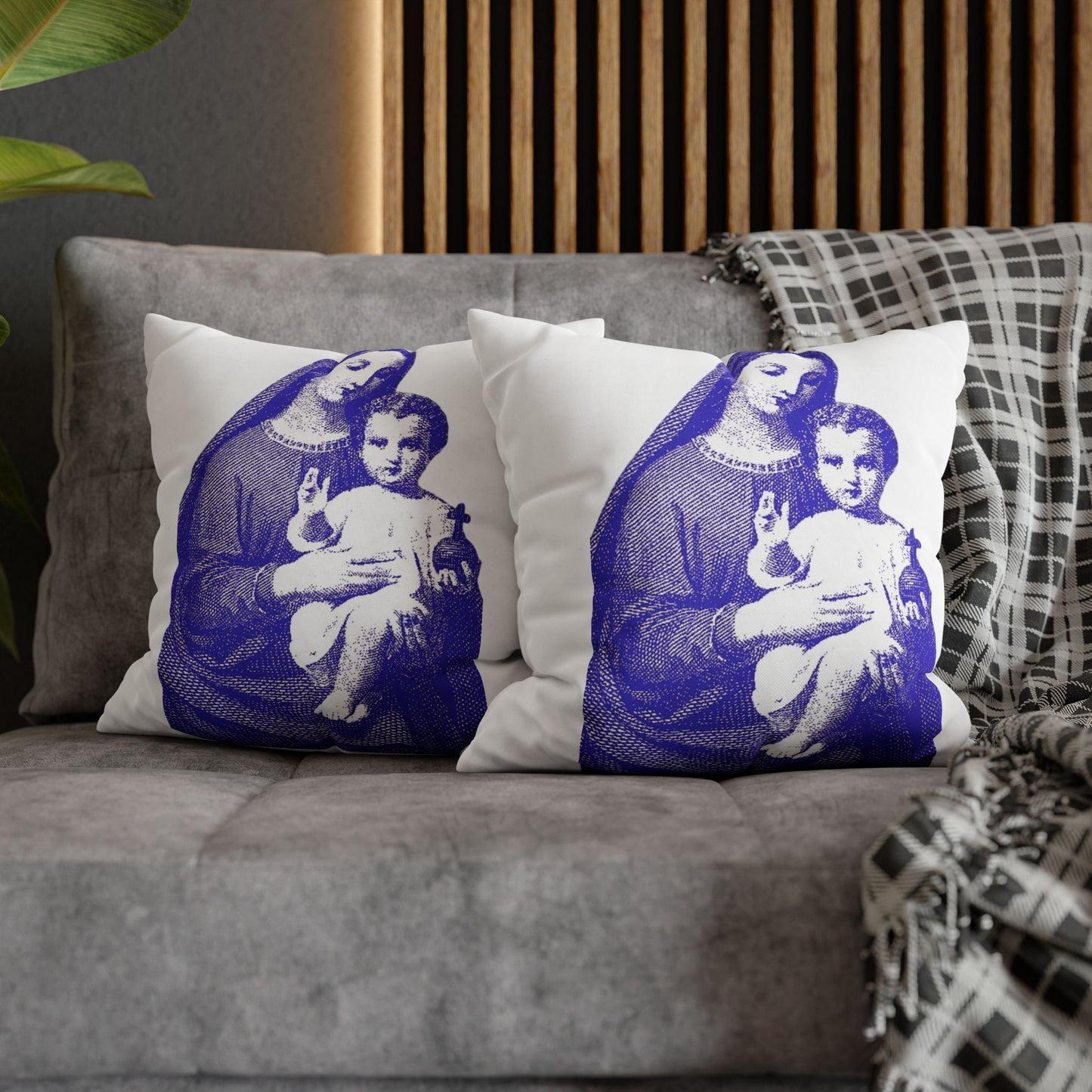Saint Mary Square Poly Canvas Pillowcase