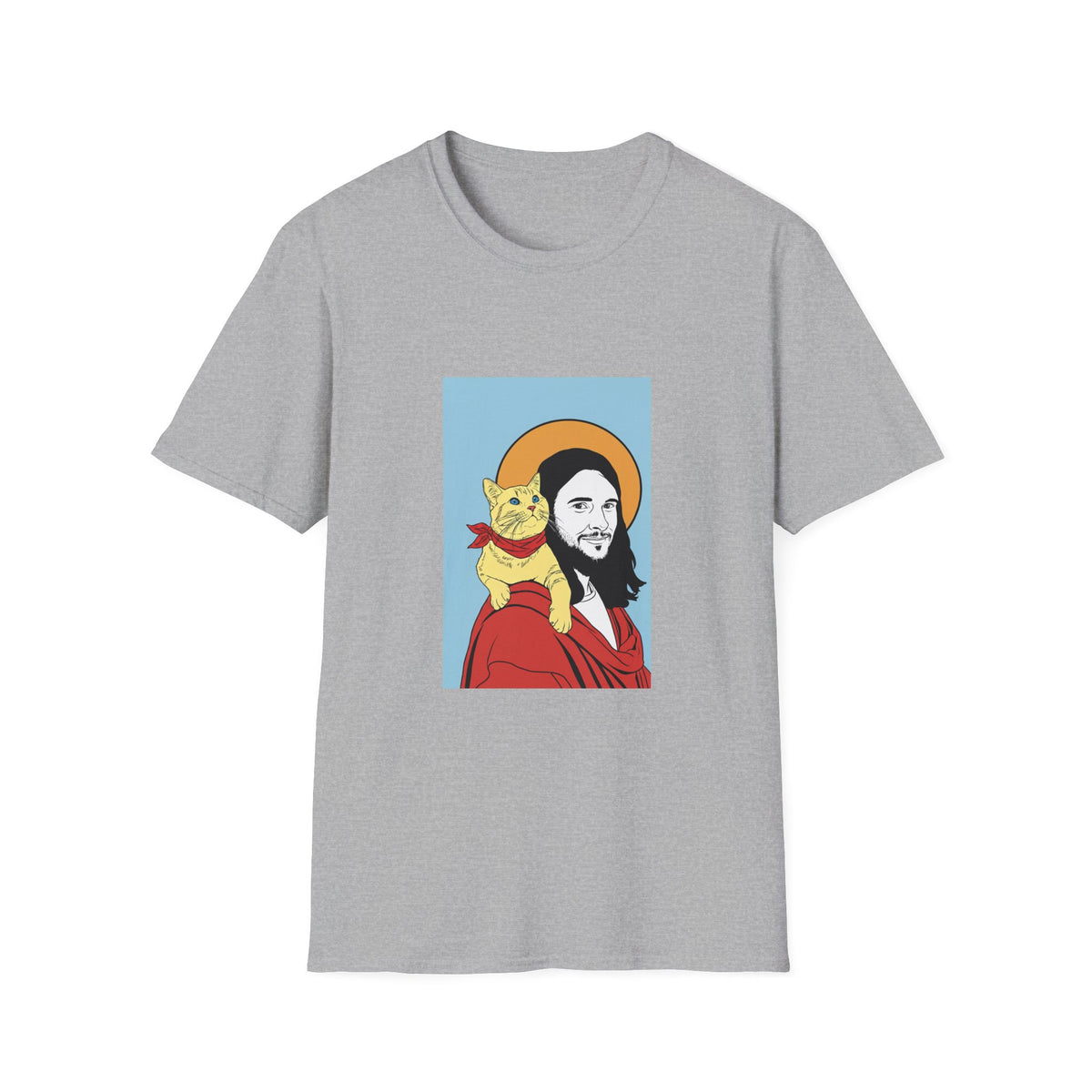Jesus and his Cat Unisex Softstyle T-Shirt