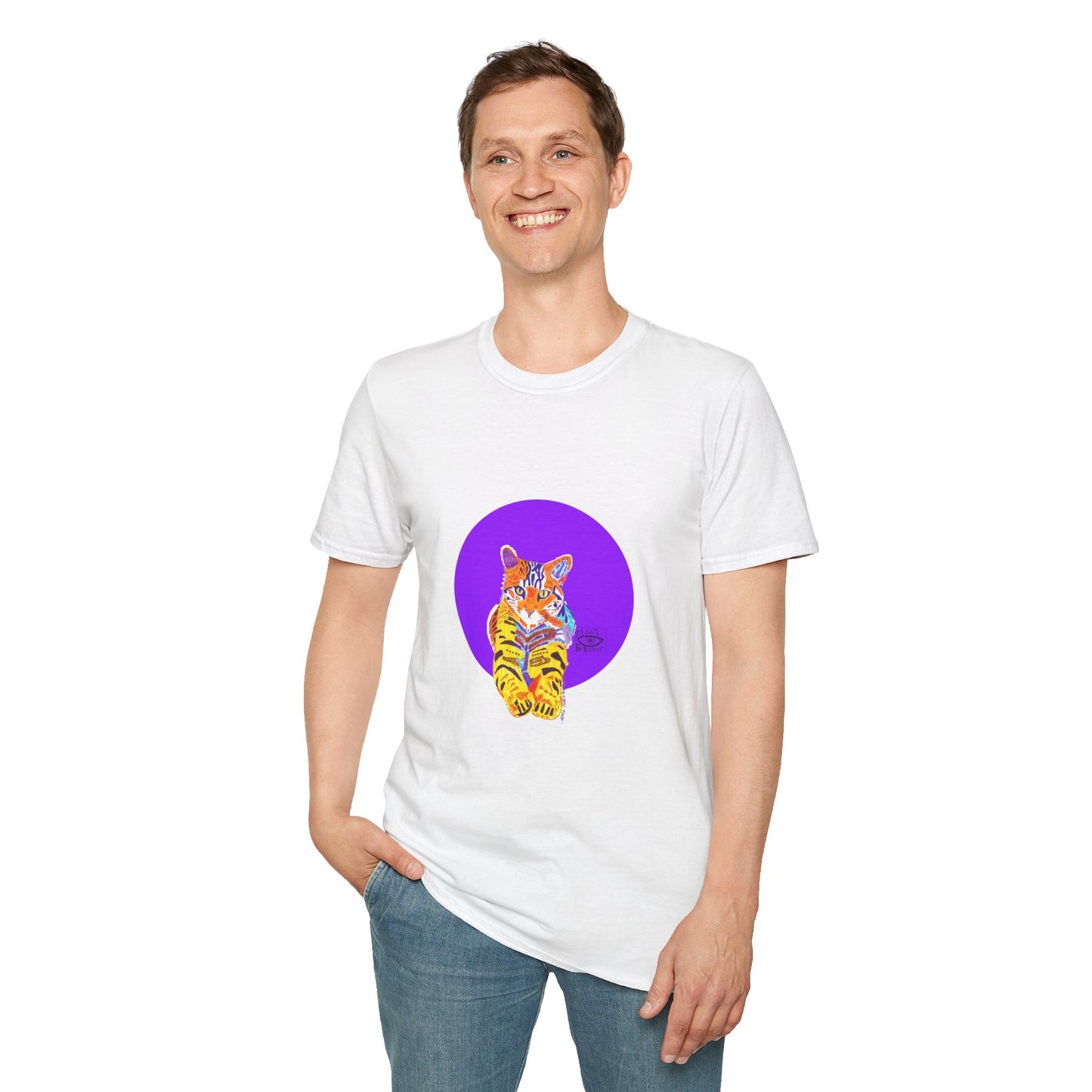 Vibrant Tiger Graphic T-Shirt, Colorful Art Tee for Animal Lovers, Unique Gift for Birthdays and Special Occasions, Unisex Softstyle Tee
