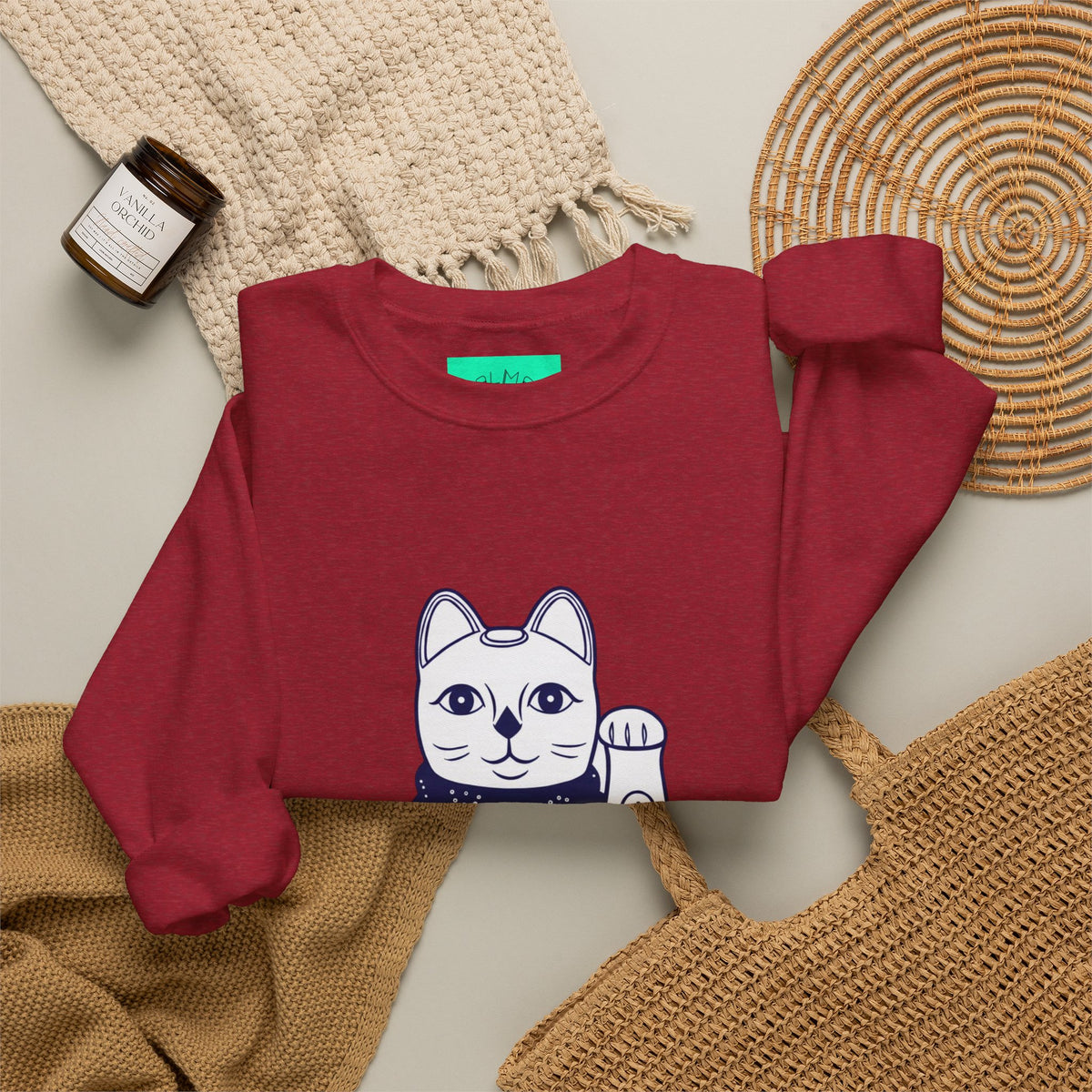 Good Luck Cat Unisex Heavy Blend™ Crewneck Sweatshirt