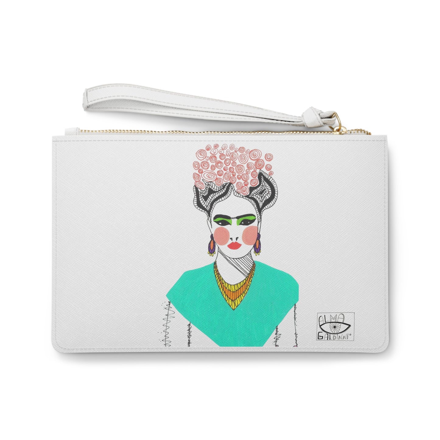 Frida Kahlo Clutch Bag, Artistic Pouch, Bohemian Accessories, Unique Gift for Her, Statement Fashion