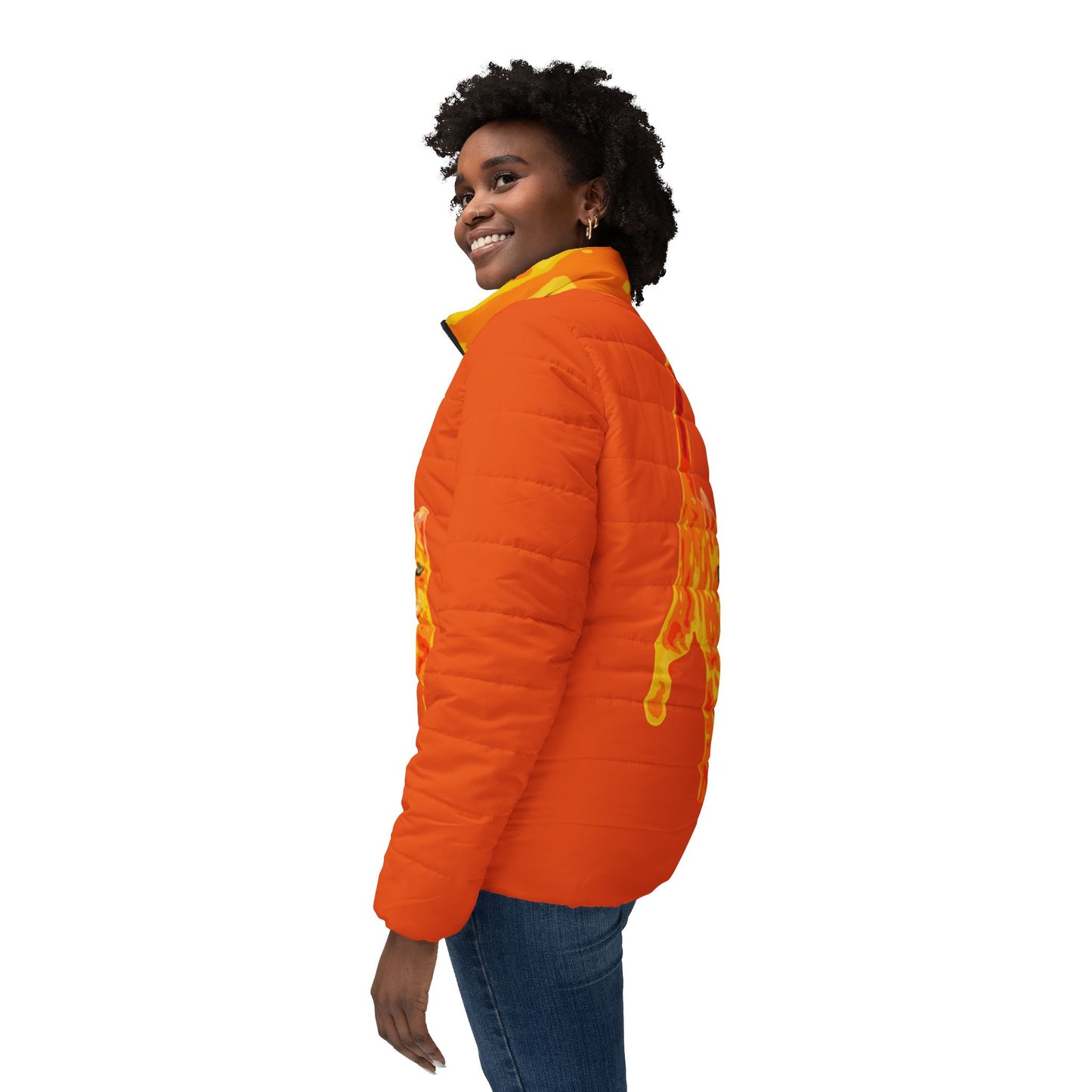 Ginger cat Women’s Puffer Jacket (AOP)