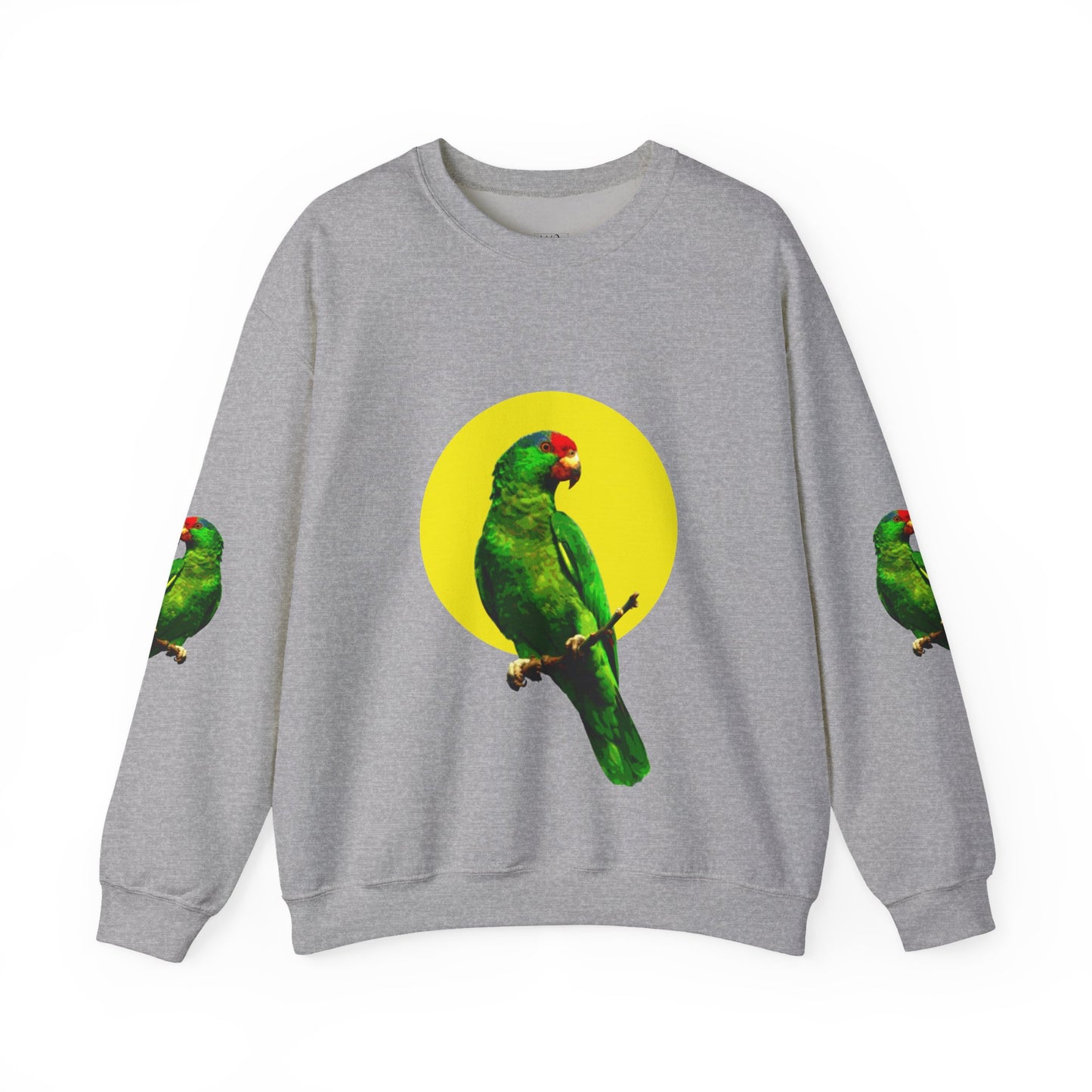 Vibrant Parrot Sweatshirt, Colorful Bird Apparel, Nature Lover Gift, Animal Print Crewneck, Casual Wear, Eco-Friendly Fashion
