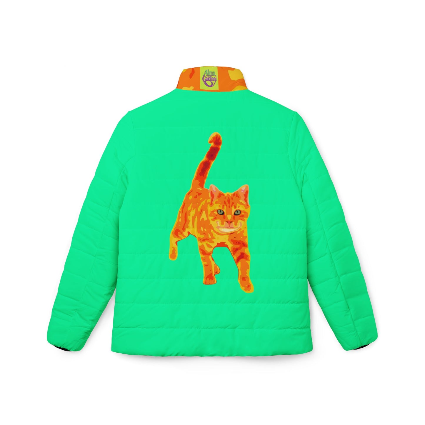 Bright Ginger Cat Women’s Puffer Jacket (AOP)