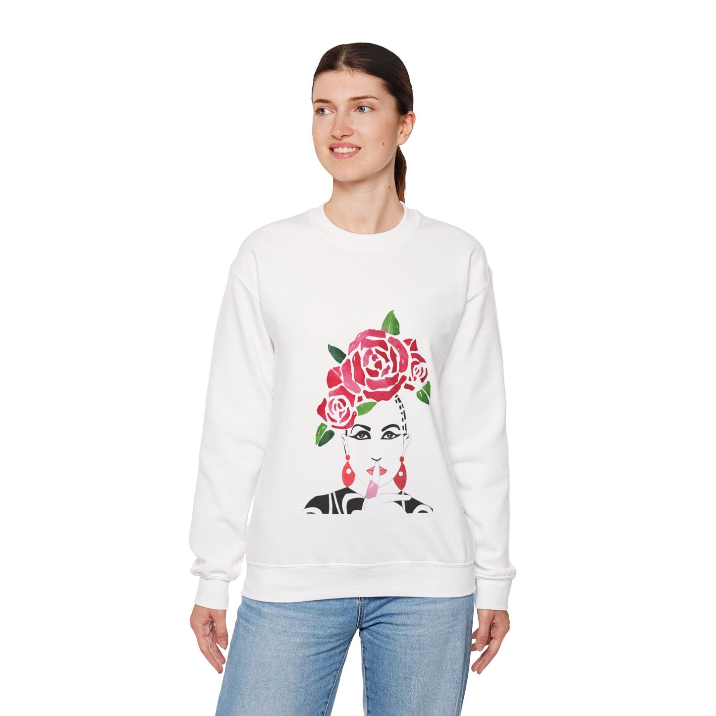 Floral Art Unisex Sweatshirt - Stylish Crewneck for Trendy Comfort