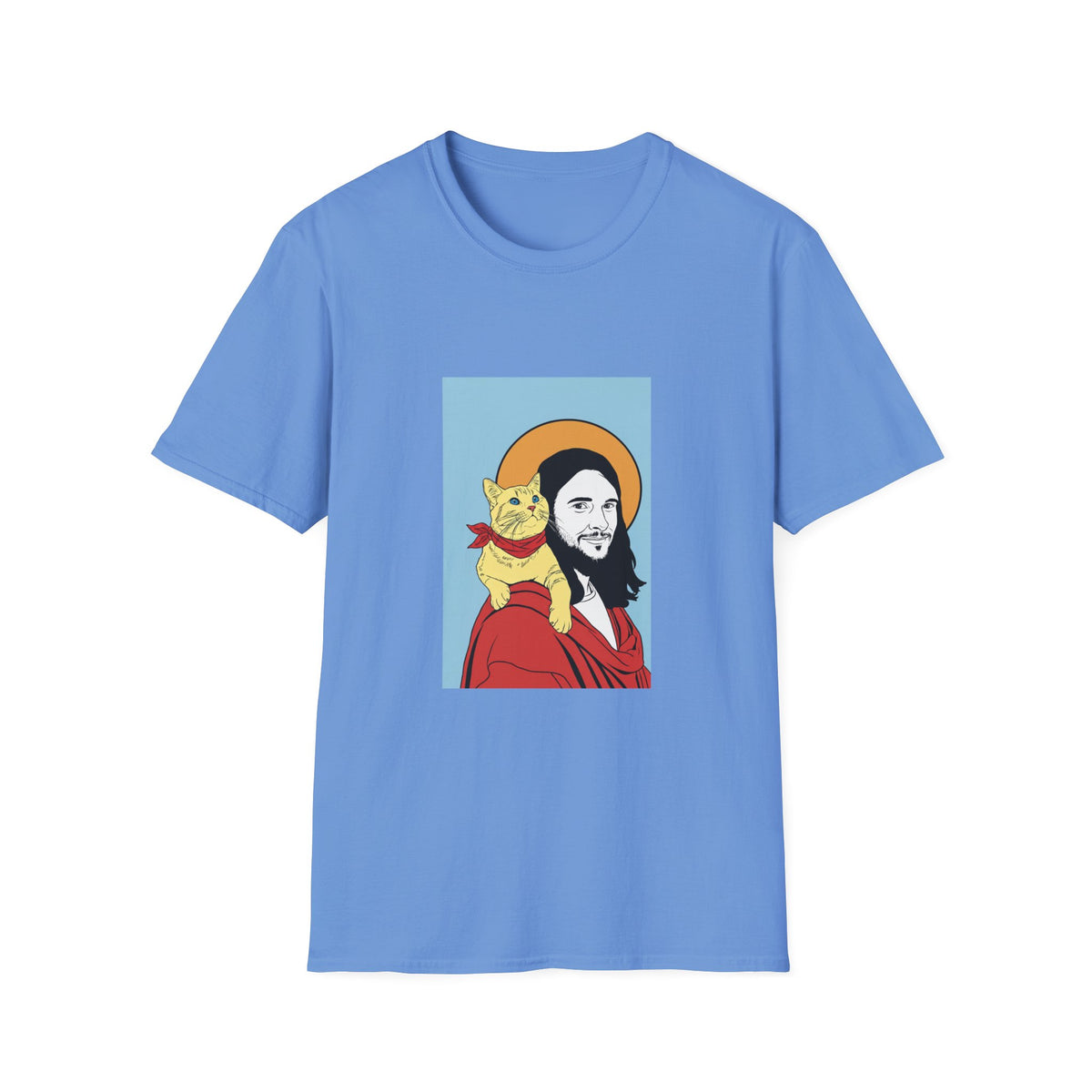 Jesus and his Cat Unisex Softstyle T-Shirt