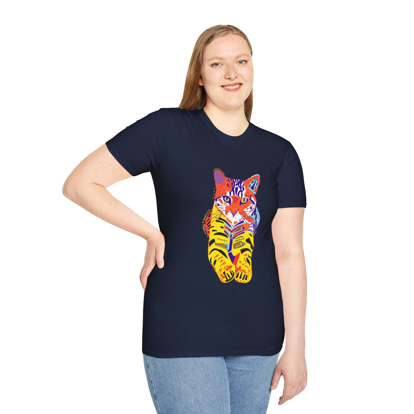 Vibrant Tiger Graphic Unisex Softstyle T-Shirt