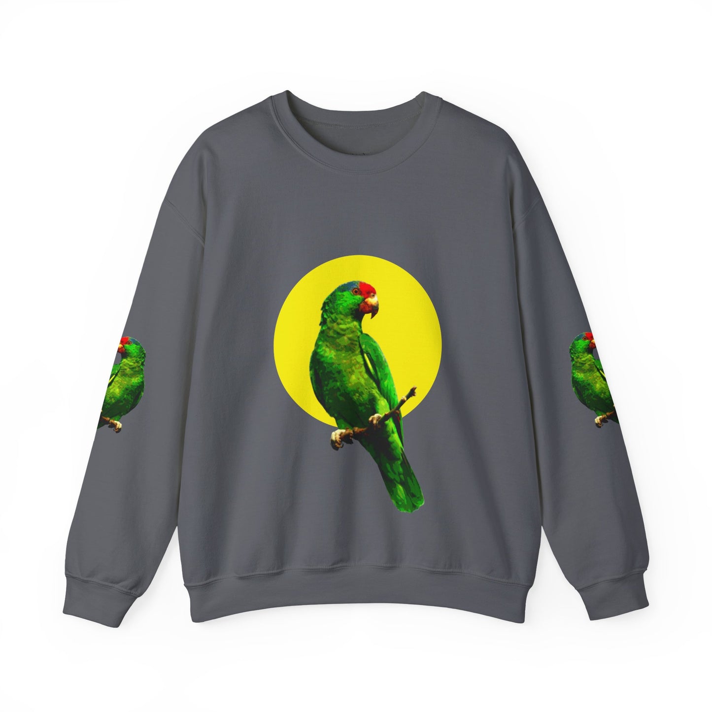 Vibrant Parrot Sweatshirt, Colorful Bird Apparel, Nature Lover Gift, Animal Print Crewneck, Casual Wear, Eco-Friendly Fashion