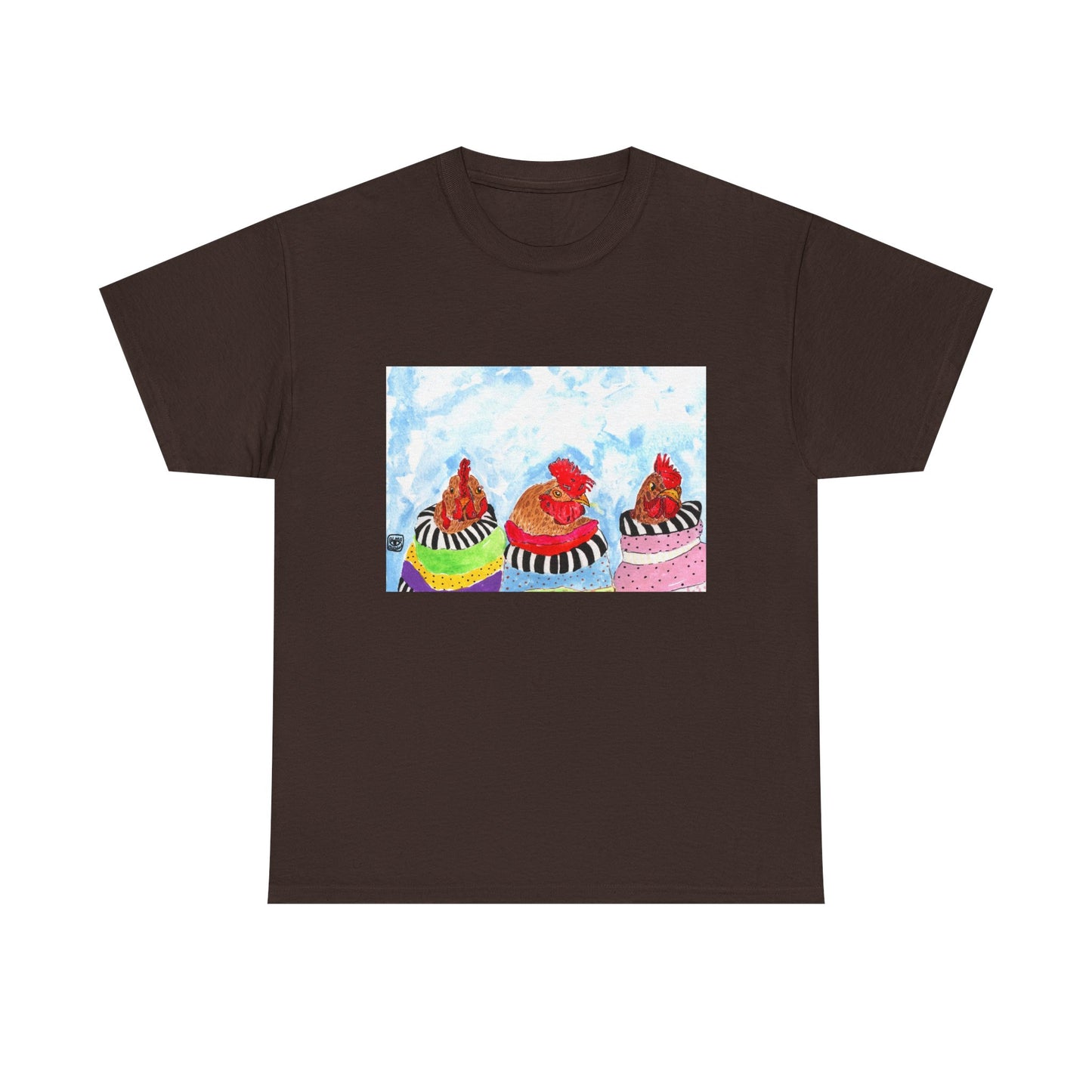Happy Chickens Unisex Heavy Cotton Tee - Unique Graphic Design for Creative Souls