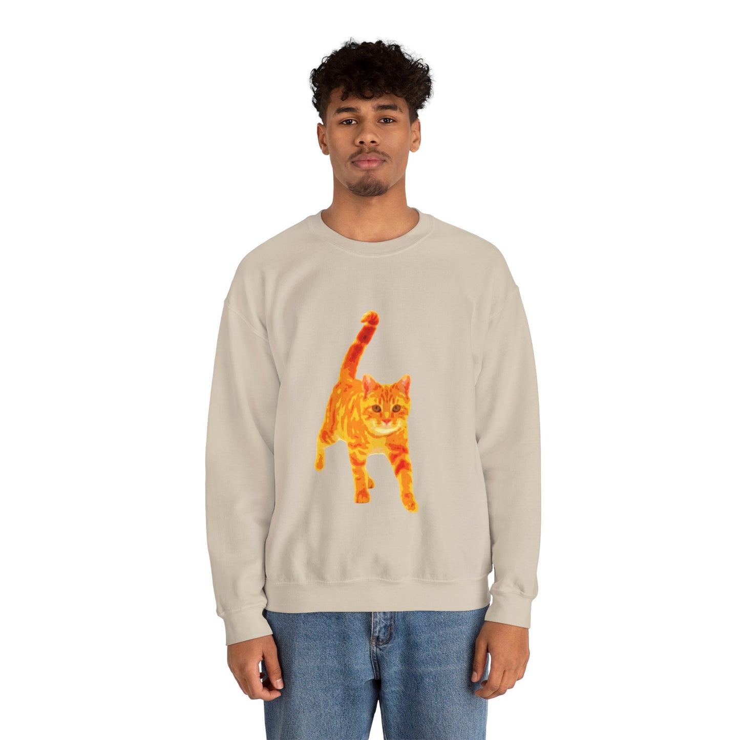 Cat Lover's Cozy Crewneck Sweatshirt - Perfect Gift for Pet Owners, Animal Lovers, Casual Wear, Birthdays, Cat-Themed Apparel