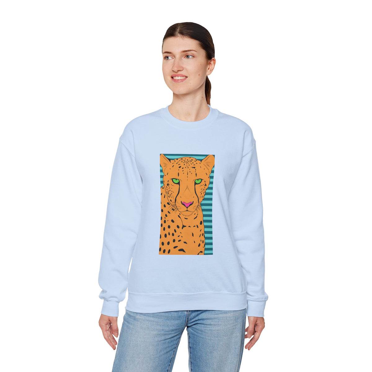 Bright leopard Unisex Heavy Blend™ Crewneck Sweatshirt