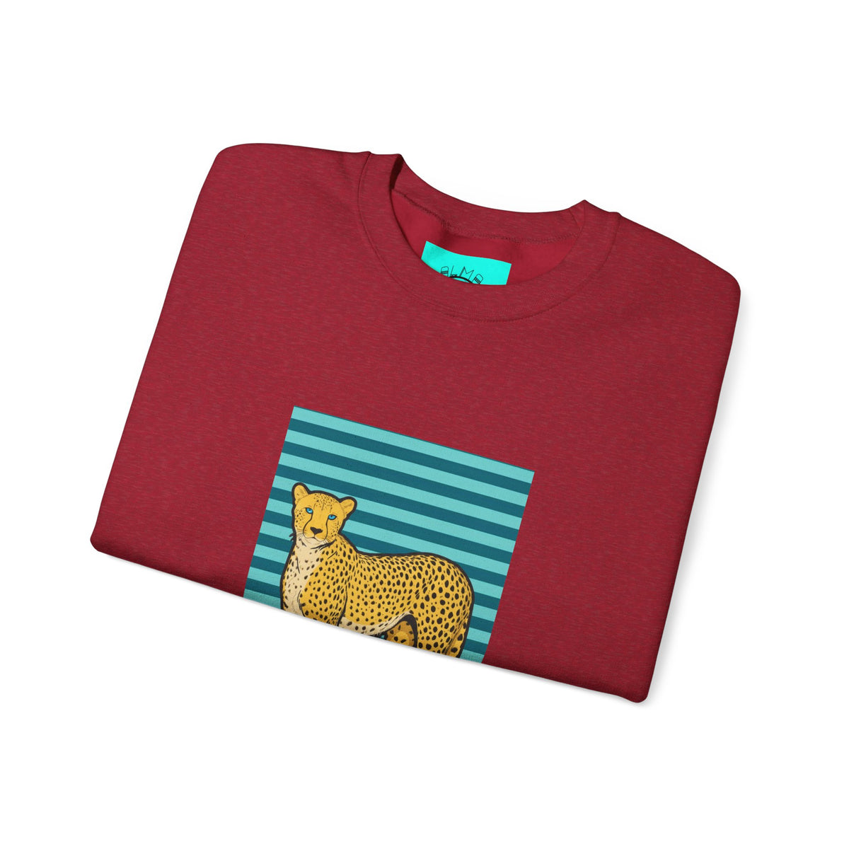 Cheetah in pink boots Unisex Heavy Blend™ Crewneck Sweatshirt