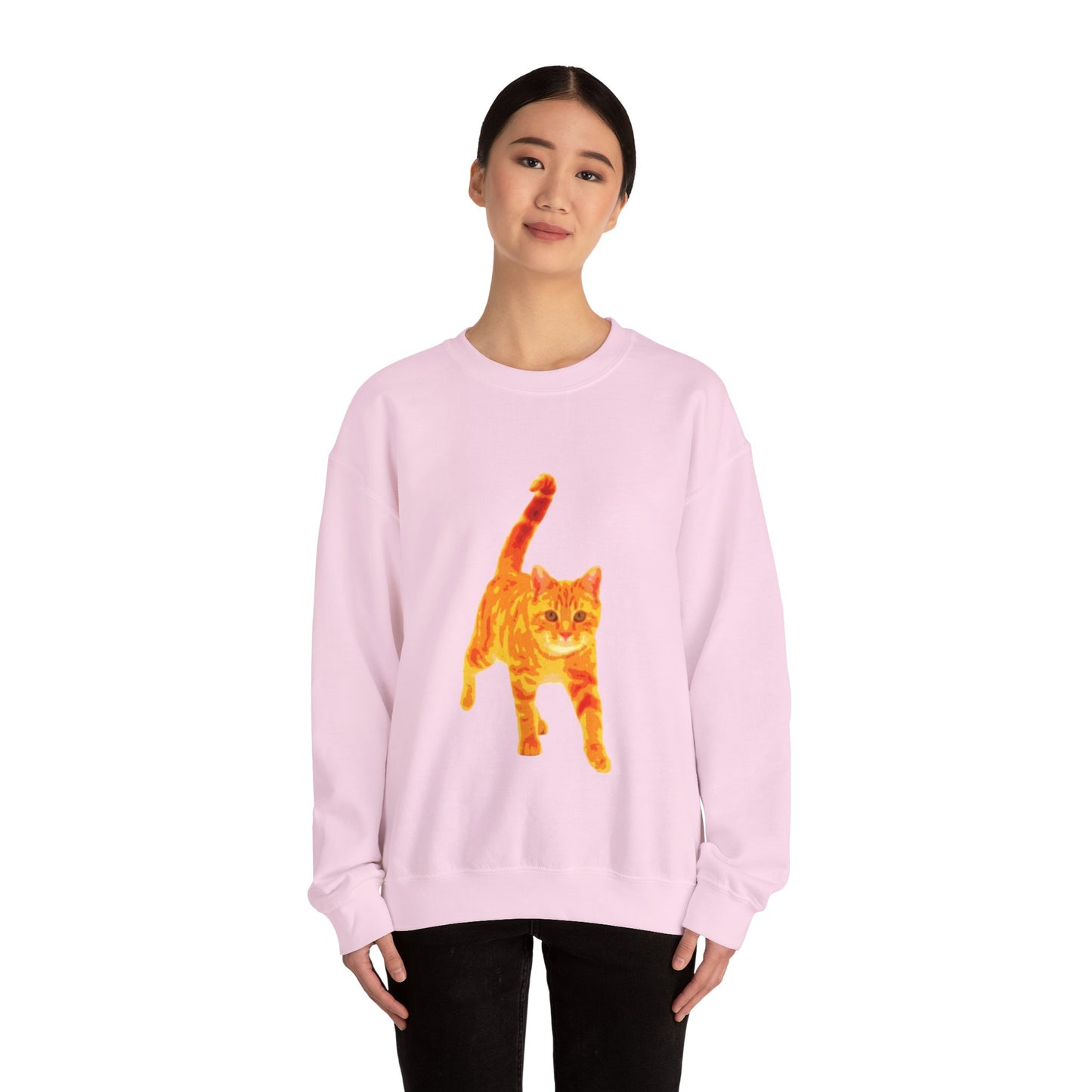 Cat Lover's Cozy Crewneck Sweatshirt - Perfect Gift for Pet Owners, Animal Lovers, Casual Wear, Birthdays, Cat-Themed Apparel