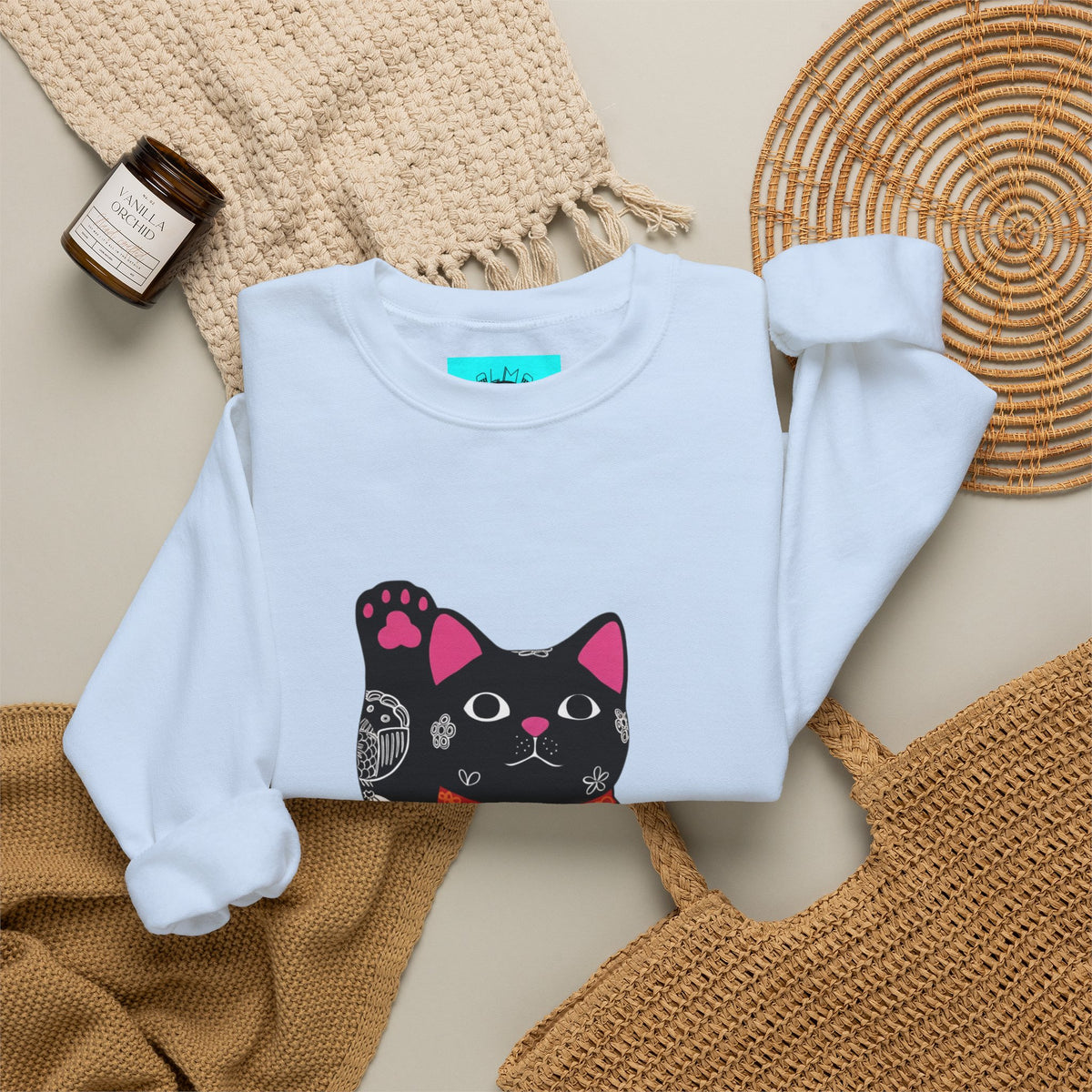 Good luck cat Unisex Heavy Blend™ Crewneck Sweatshirt