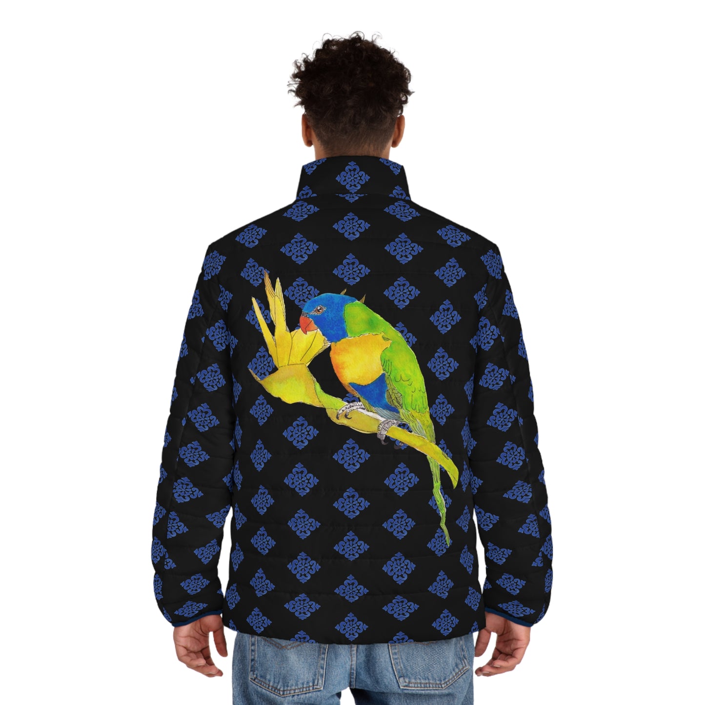 Parrot Men's Puffer Jacket (AOP)
