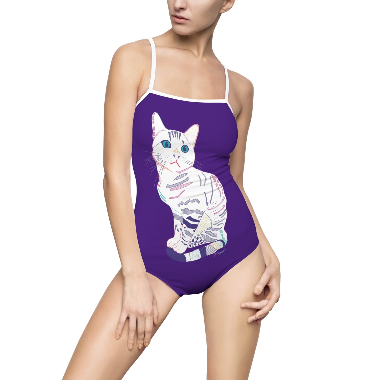 White Cat One-Piece Swimsuit