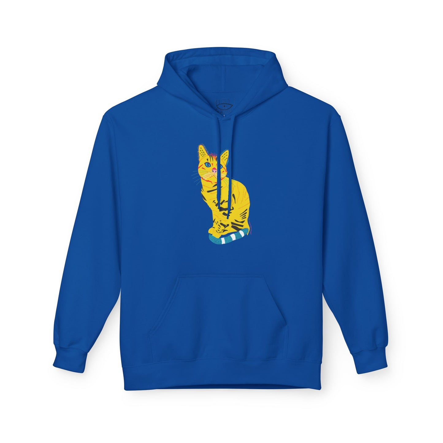 Yellow  Cat Hoodie — Vibrant  Cat Graphic Pullover