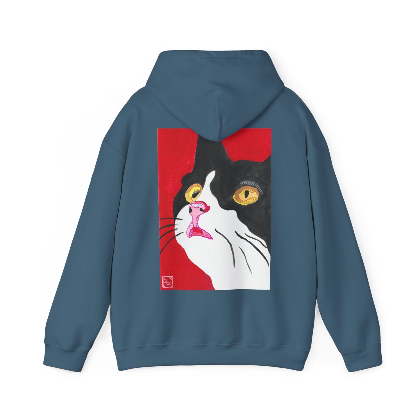 Cat Lover's Unisex Heavy Blend Hoodie - Artistic Cat Design