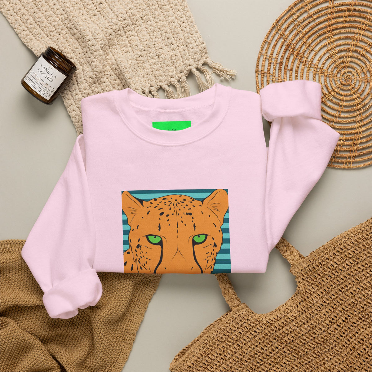 Bright leopard Unisex Heavy Blend™ Crewneck Sweatshirt