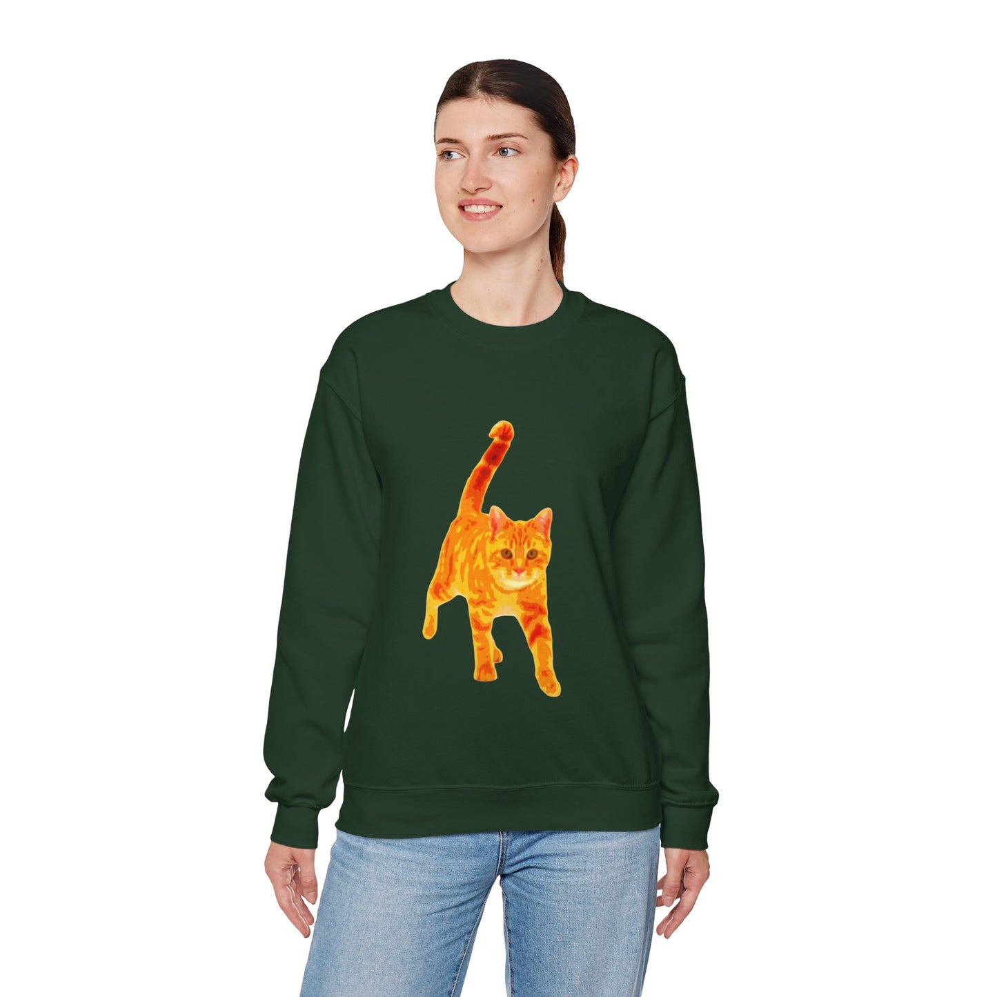Cat Lover's Cozy Crewneck Sweatshirt - Perfect Gift for Pet Owners, Animal Lovers, Casual Wear, Birthdays, Cat-Themed Apparel