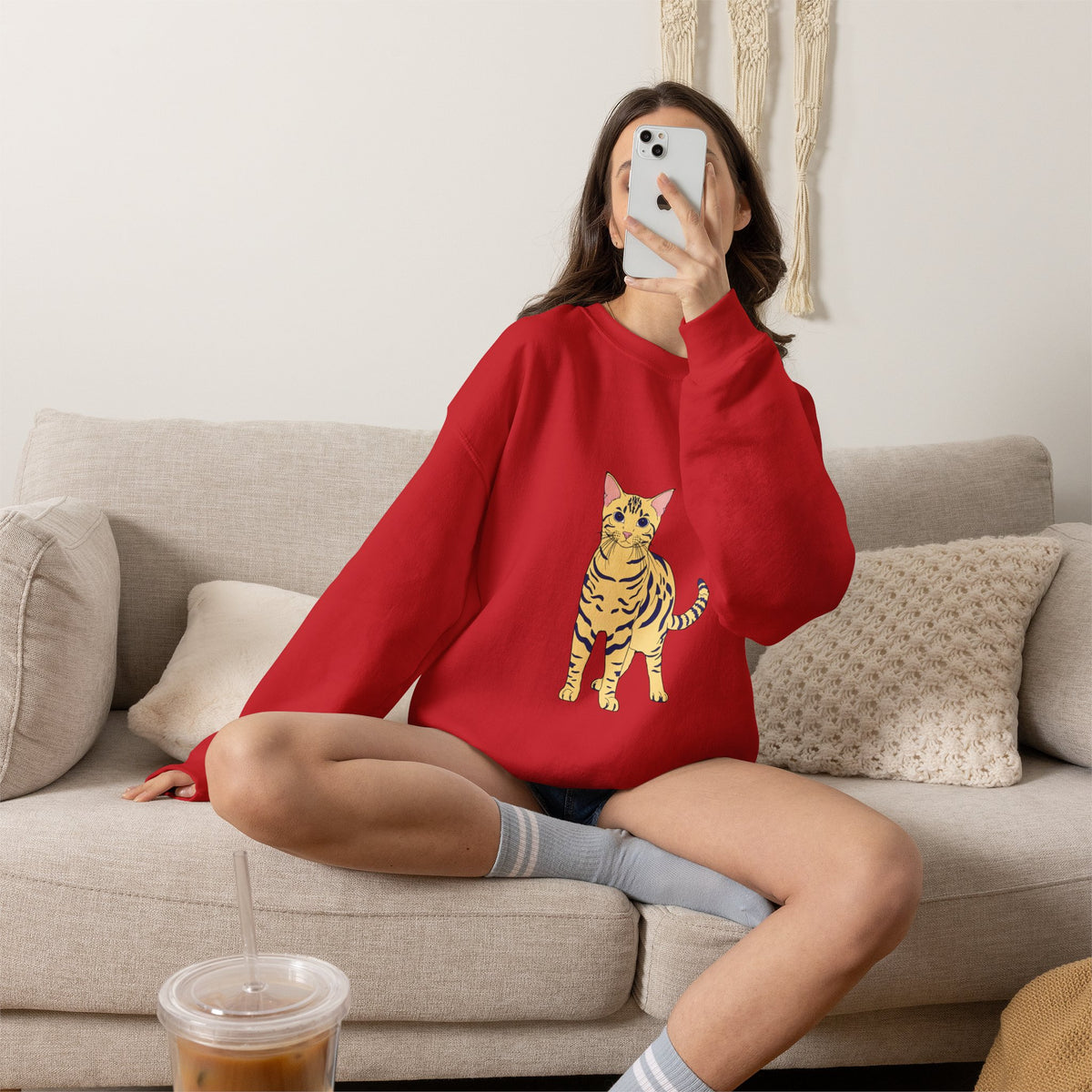 Bengal Cat cartoon Unisex Heavy Blend™ Crewneck Sweatshirt