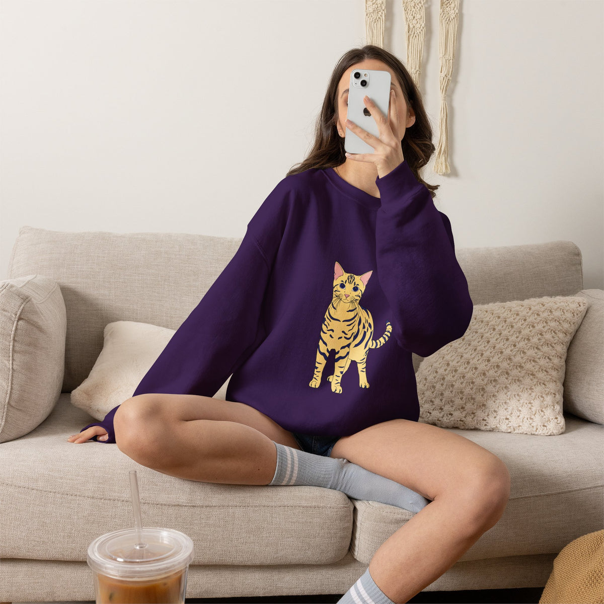 Bengal Cat cartoon Unisex Heavy Blend™ Crewneck Sweatshirt