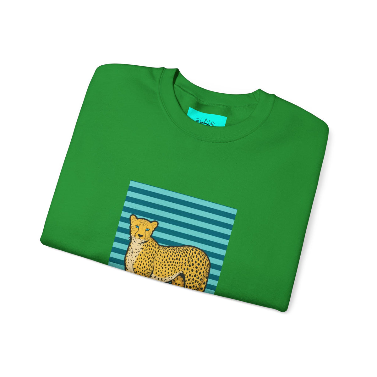 Cheetah in pink boots Unisex Heavy Blend™ Crewneck Sweatshirt