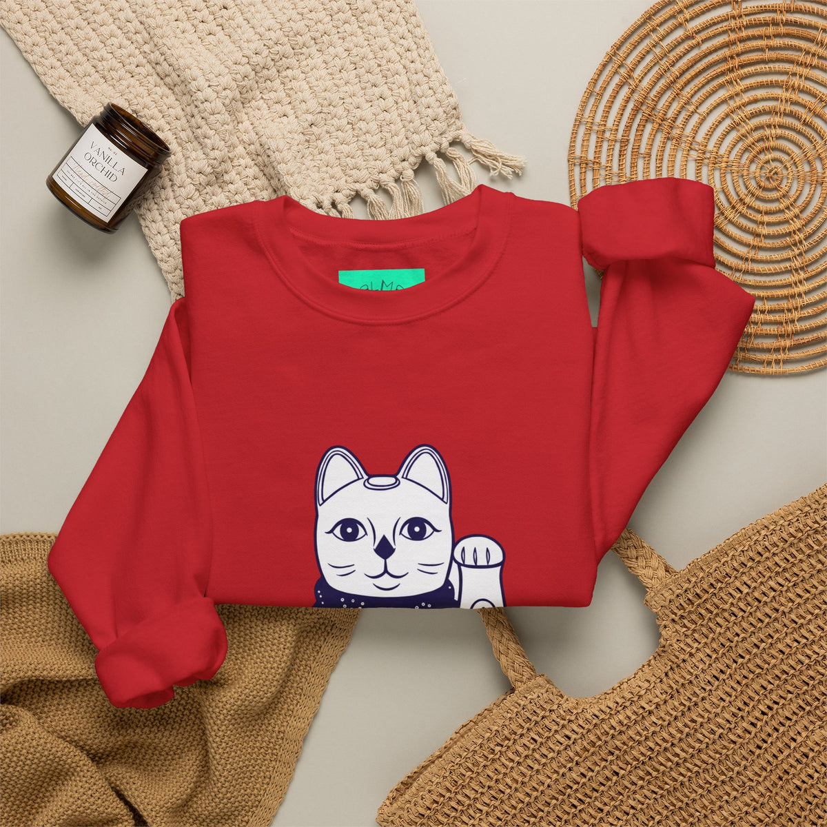 Good Luck Cat Unisex Heavy Blend™ Crewneck Sweatshirt