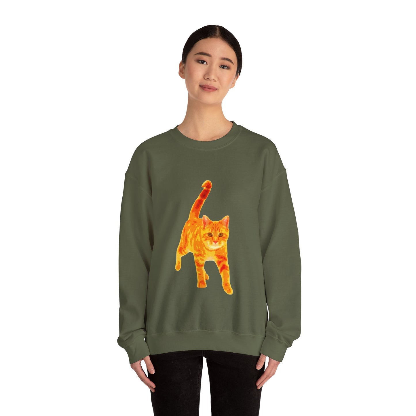 Cat Lover's Cozy Crewneck Sweatshirt - Perfect Gift for Pet Owners, Animal Lovers, Casual Wear, Birthdays, Cat-Themed Apparel