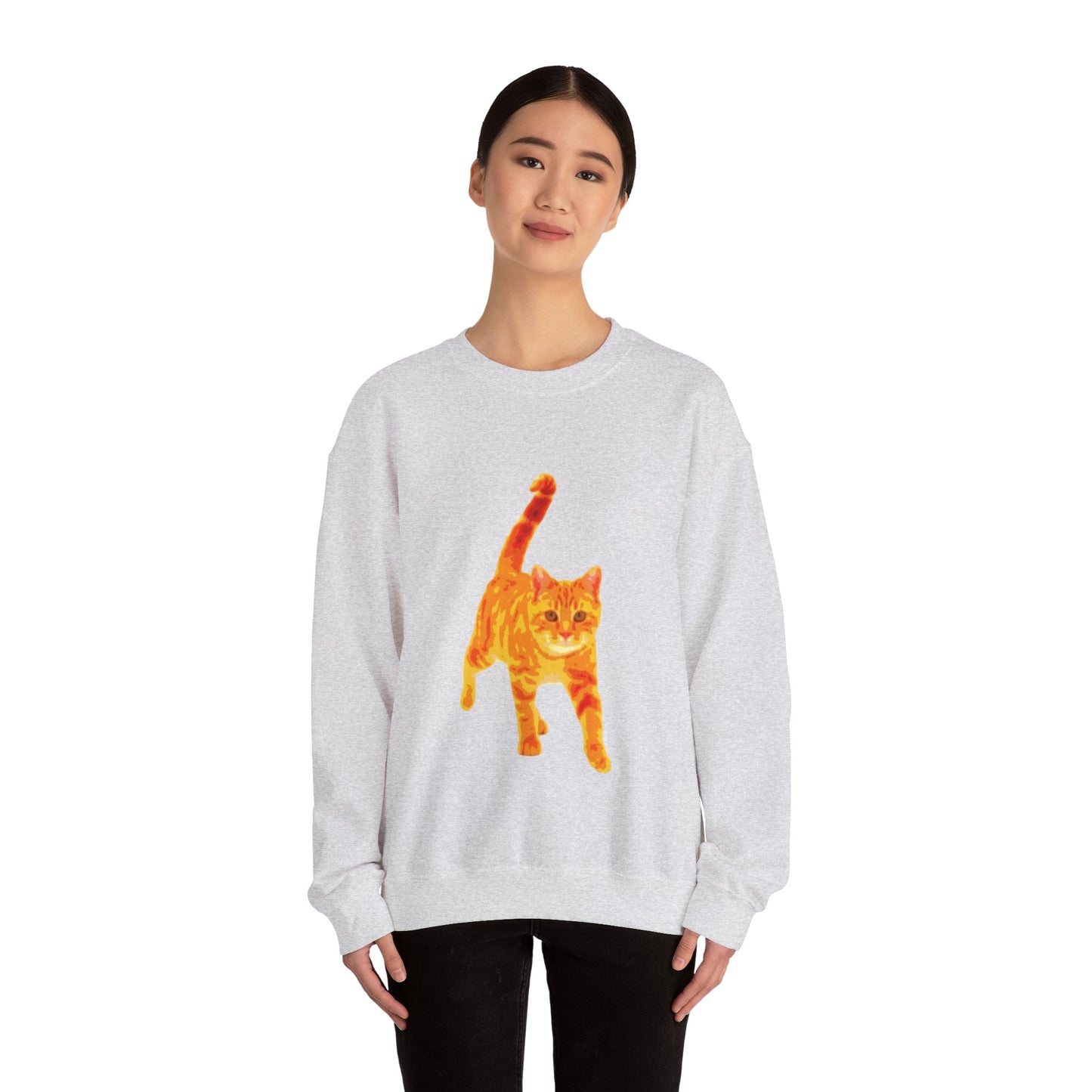Cat Lover's Cozy Crewneck Sweatshirt - Perfect Gift for Pet Owners, Animal Lovers, Casual Wear, Birthdays, Cat-Themed Apparel