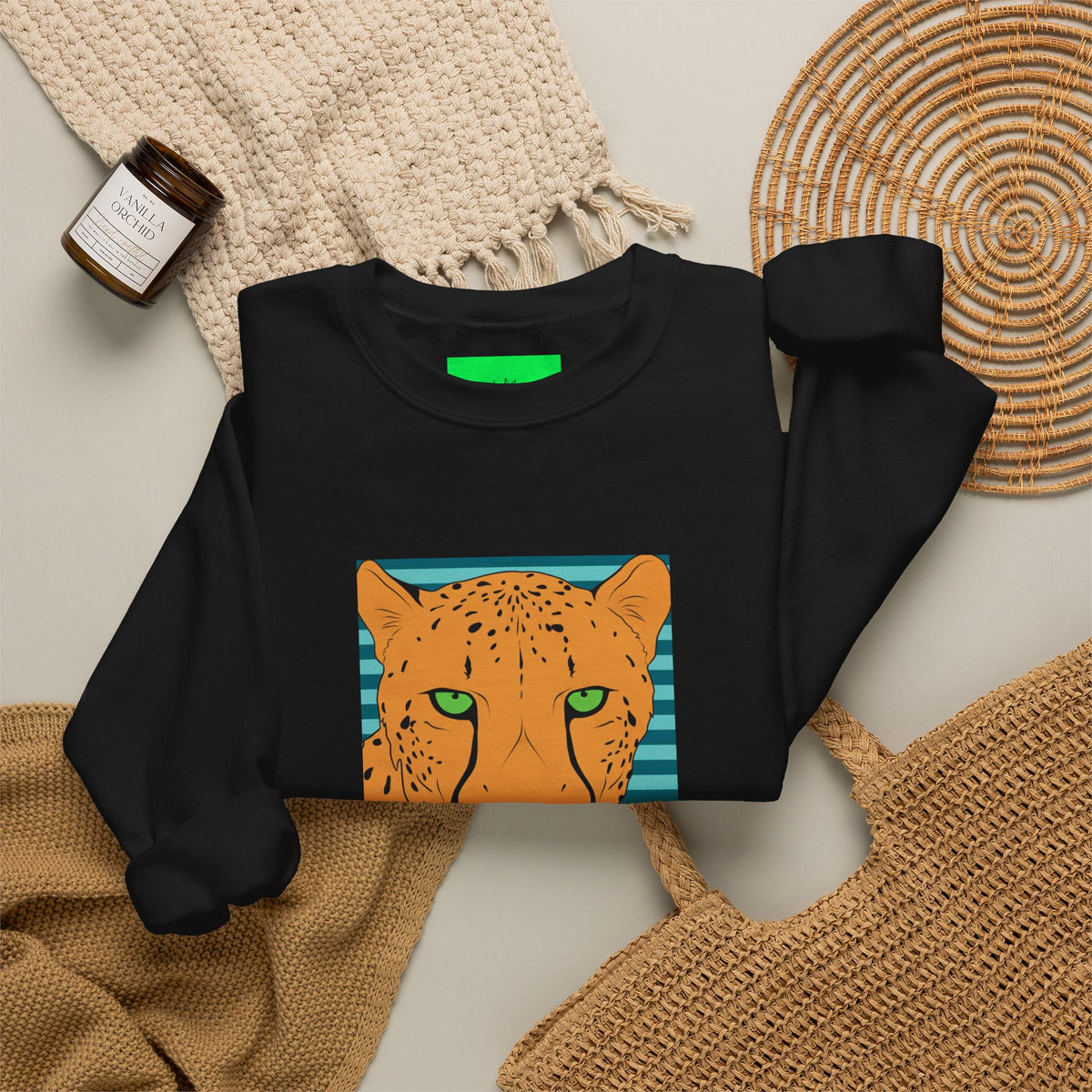 Bright leopard Unisex Heavy Blend™ Crewneck Sweatshirt