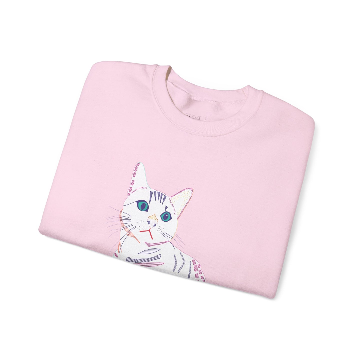Cat Lover Sweatshirt, Cozy Cat  white Design, Cute Gift for Cat Owners, Unisex Crewneck, Pet Lover Apparel, Perfect for Everyday Comfort