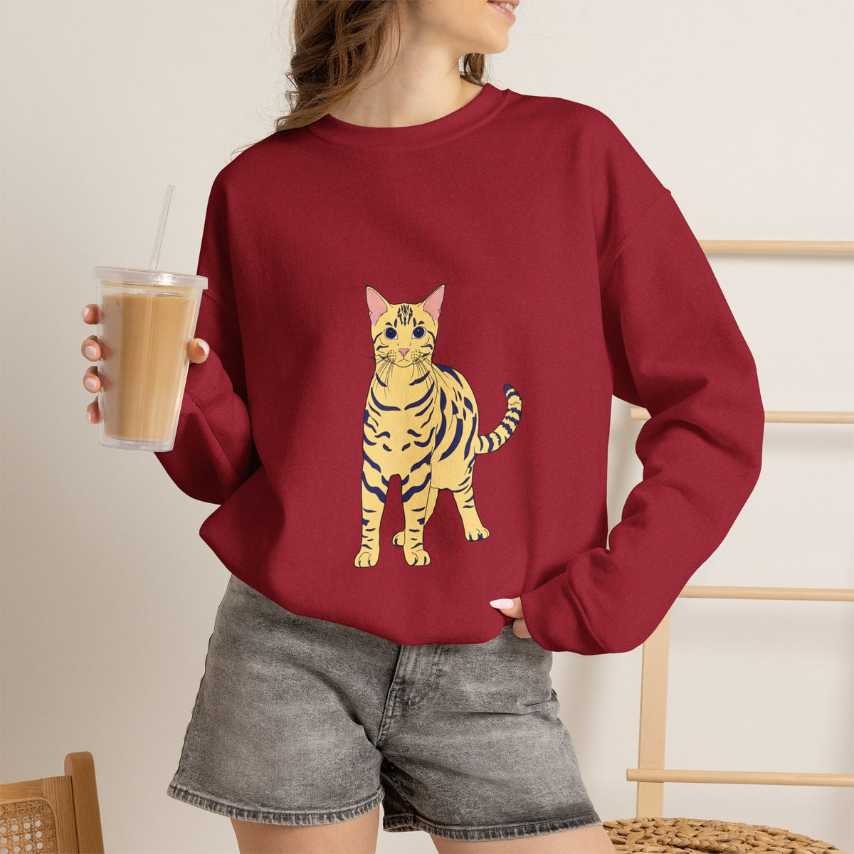 Bengal Cat cartoon Unisex Heavy Blend™ Crewneck Sweatshirt