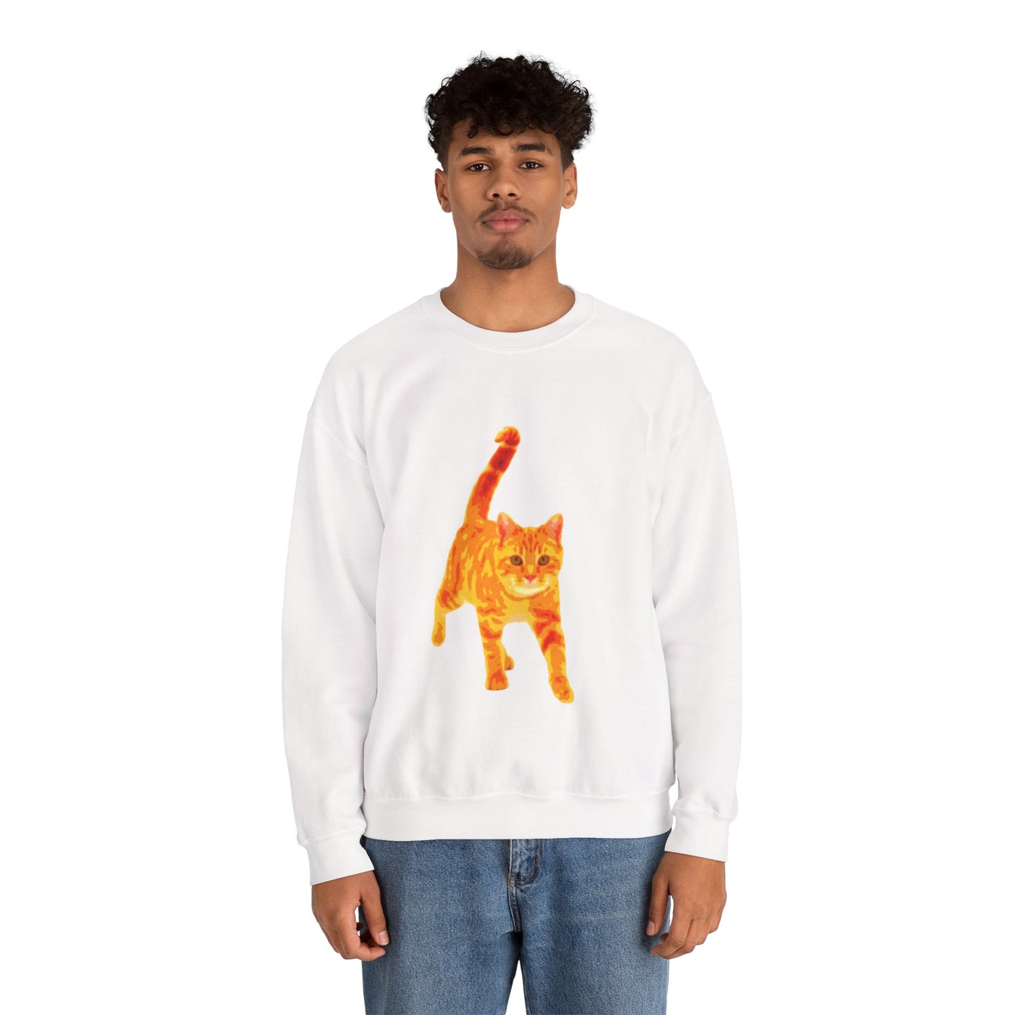 Cat Lover's Cozy Crewneck Sweatshirt - Perfect Gift for Pet Owners, Animal Lovers, Casual Wear, Birthdays, Cat-Themed Apparel