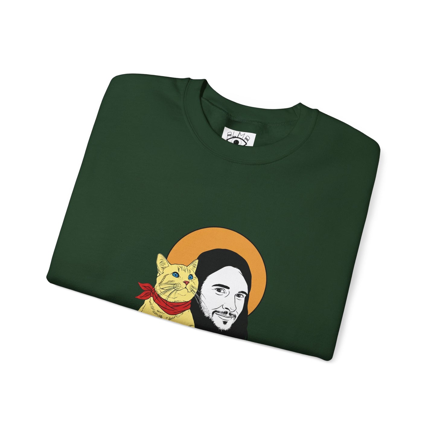 Jesus and cat Unisex Heavy Blend™ Crewneck Sweatshirt