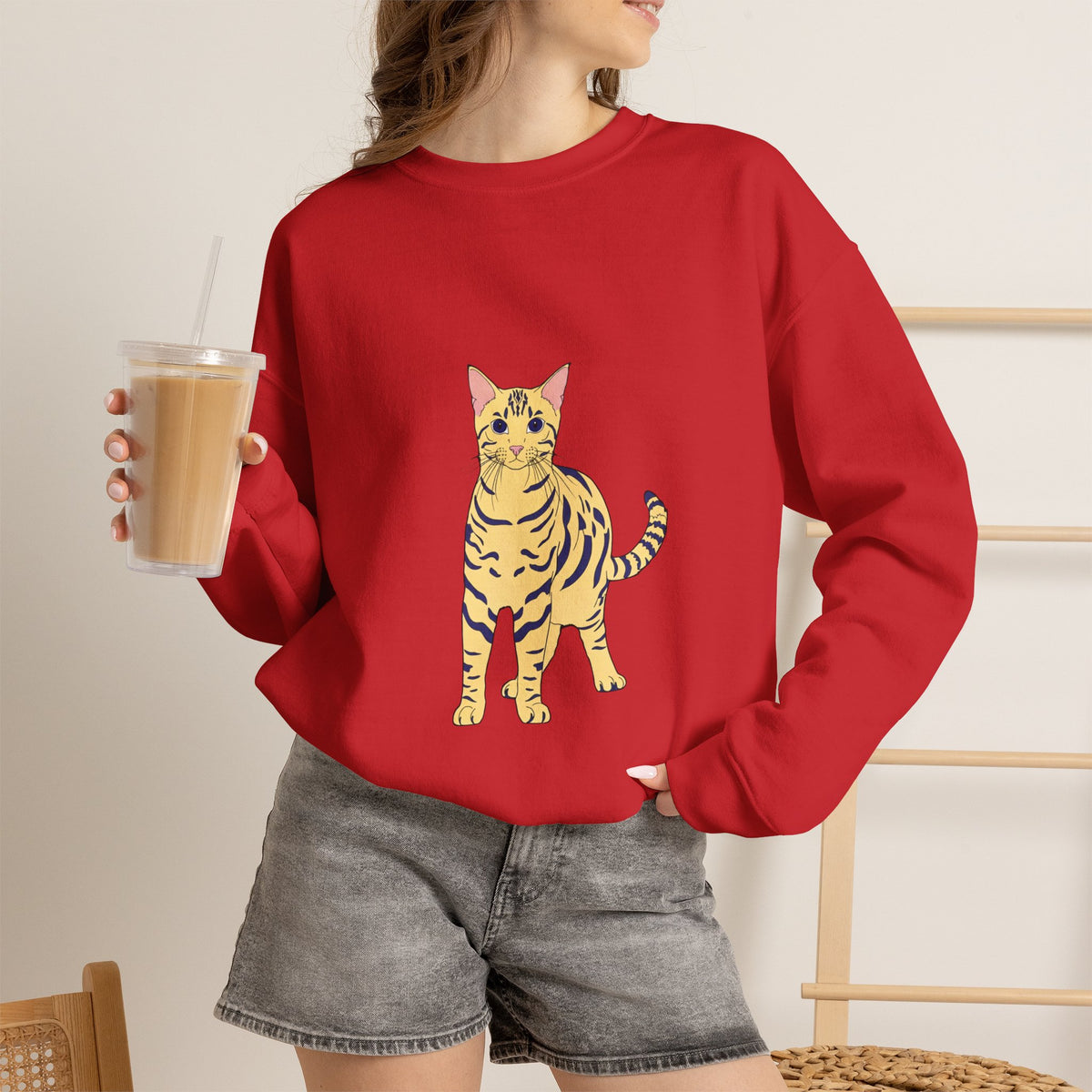 Bengal Cat cartoon Unisex Heavy Blend™ Crewneck Sweatshirt
