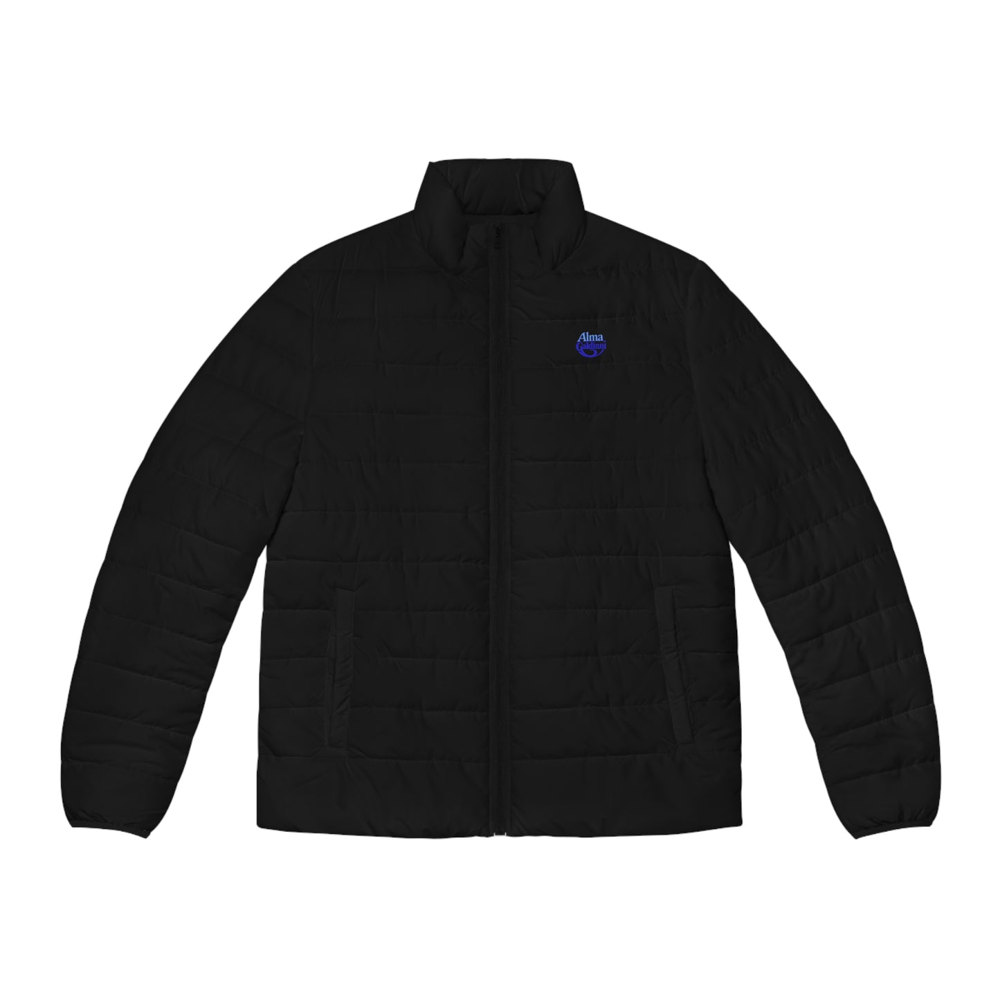 Art Nouveaux blue Tiger Men's Puffer Jacket (AOP)