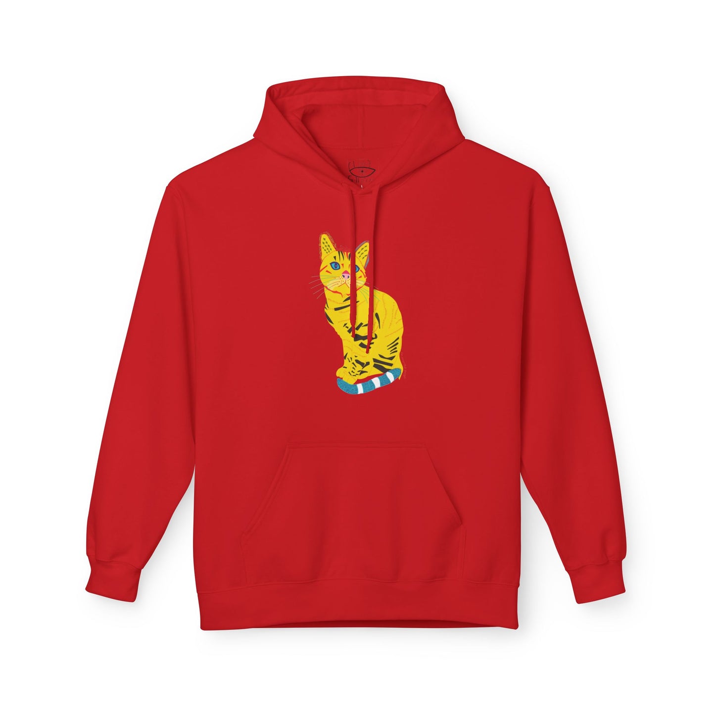 Yellow  Cat Hoodie — Vibrant  Cat Graphic Pullover