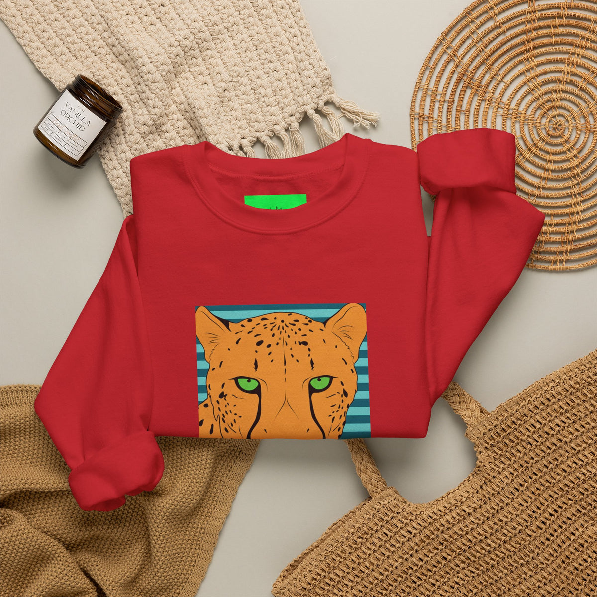 Bright leopard Unisex Heavy Blend™ Crewneck Sweatshirt
