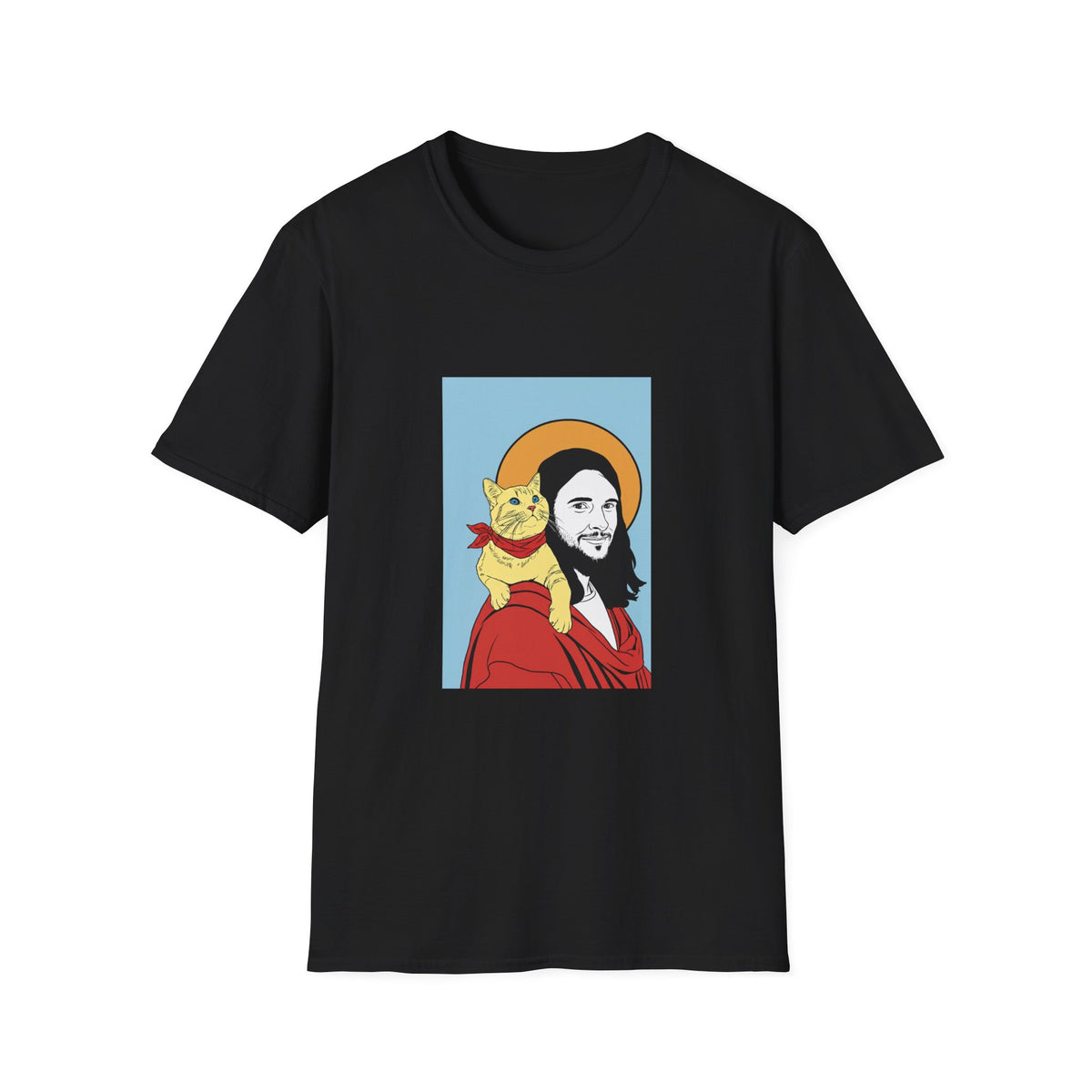 Jesus and his Cat Unisex Softstyle T-Shirt