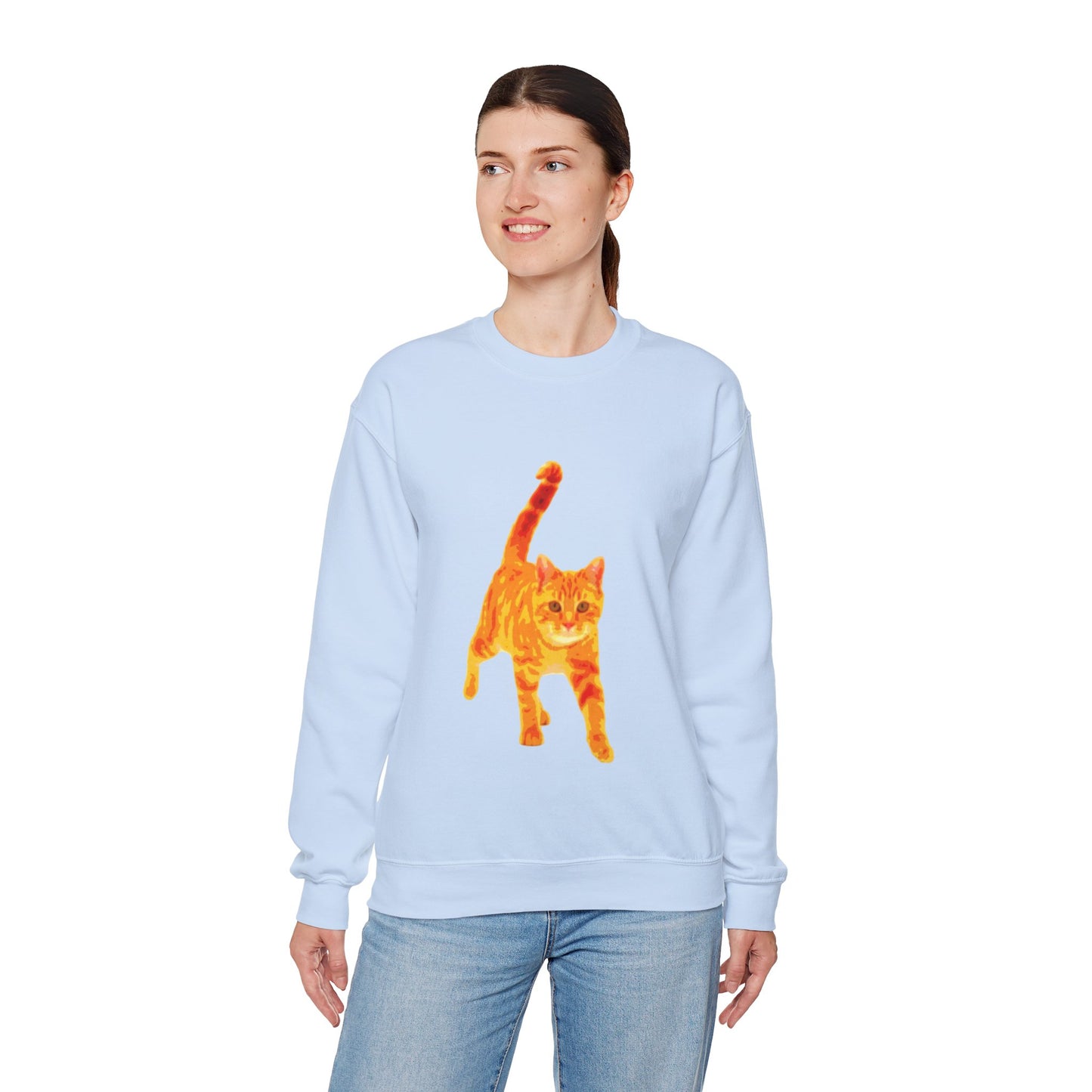 Cat Lover's Cozy Crewneck Sweatshirt - Perfect Gift for Pet Owners, Animal Lovers, Casual Wear, Birthdays, Cat-Themed Apparel