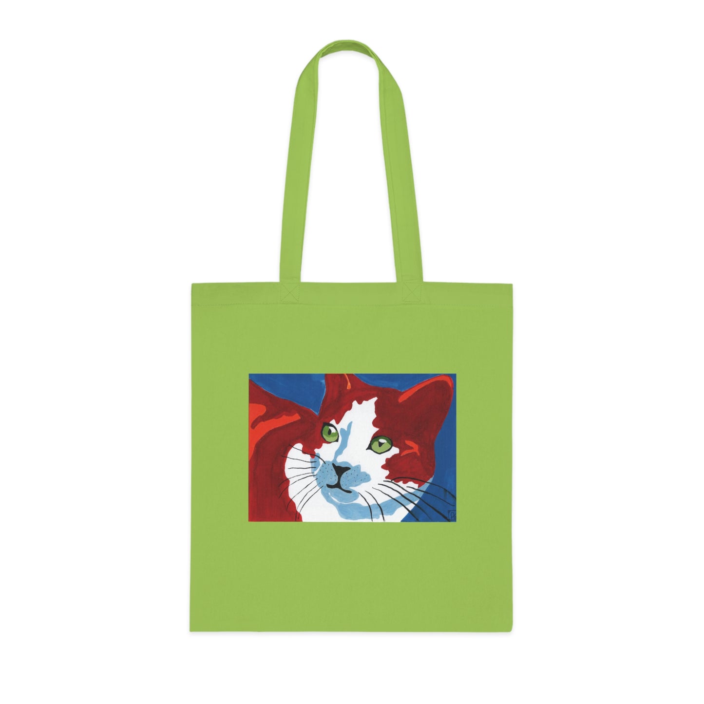 Artistic Cat Cotton Tote Bag - Eco-Friendly Shopper