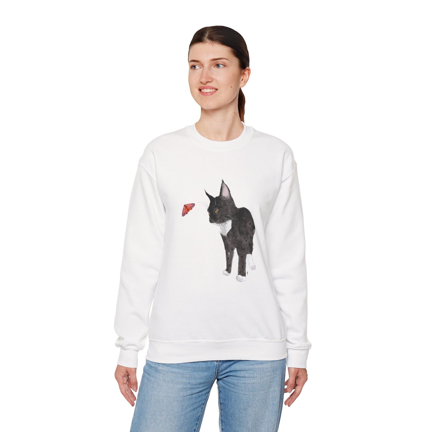 Black cat Unisex Heavy Blend™ Crewneck Sweatshirt