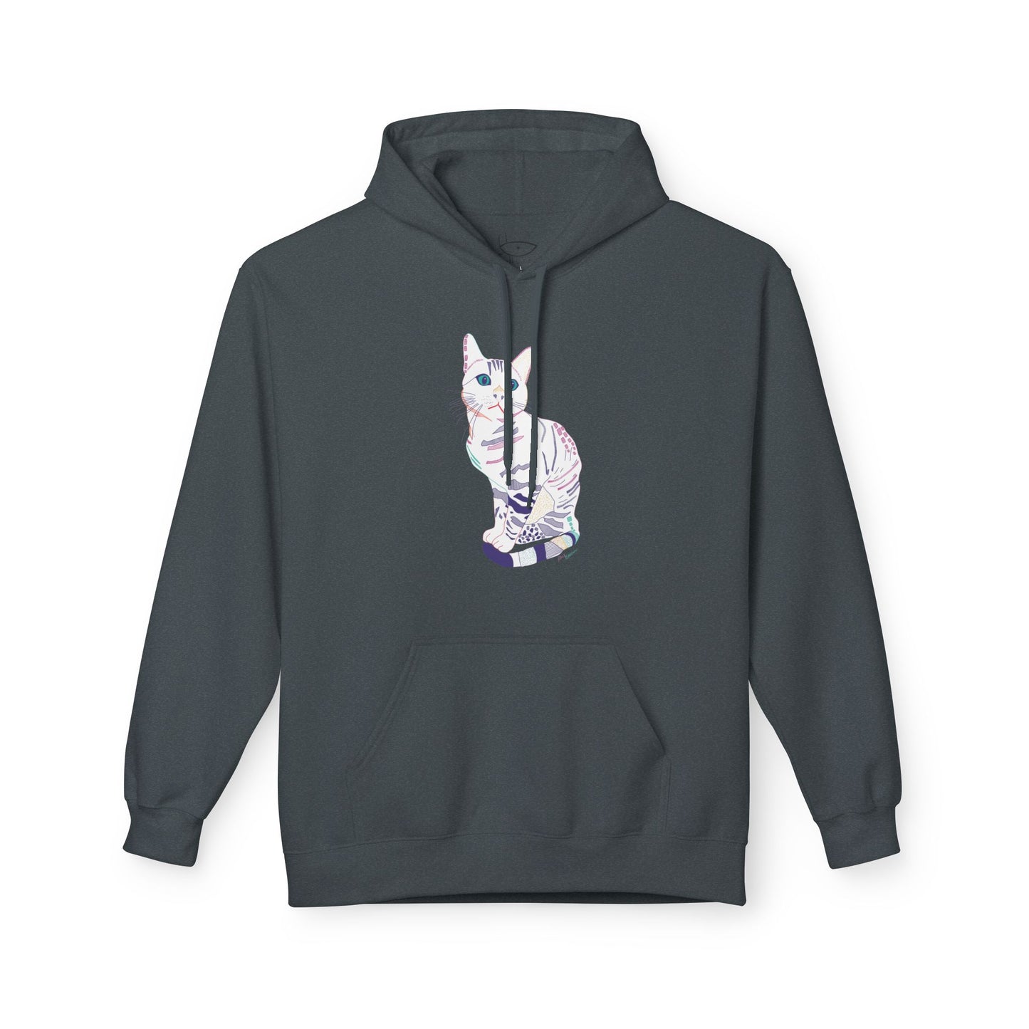 White Cat Hoodie – Pastel Striped Kitten Pullover