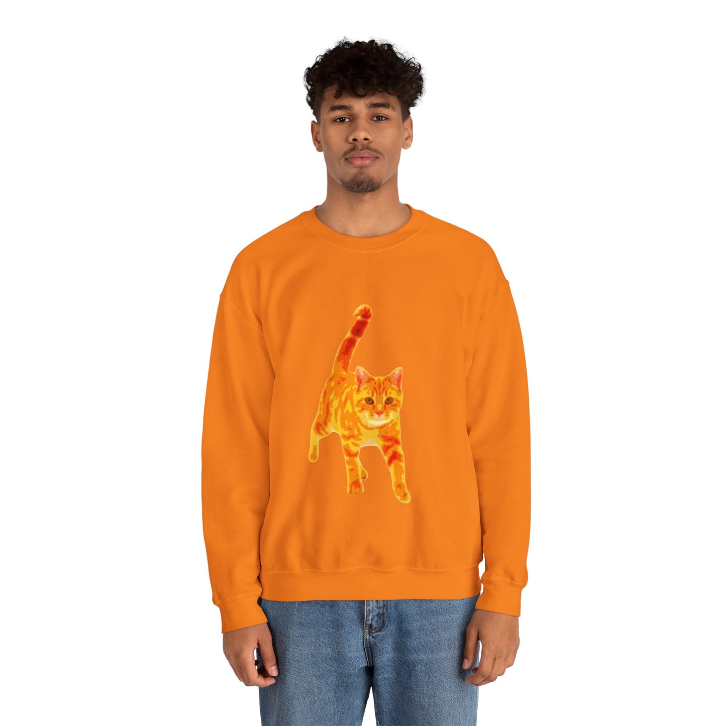 Cat Lover's Cozy Crewneck Sweatshirt - Perfect Gift for Pet Owners, Animal Lovers, Casual Wear, Birthdays, Cat-Themed Apparel