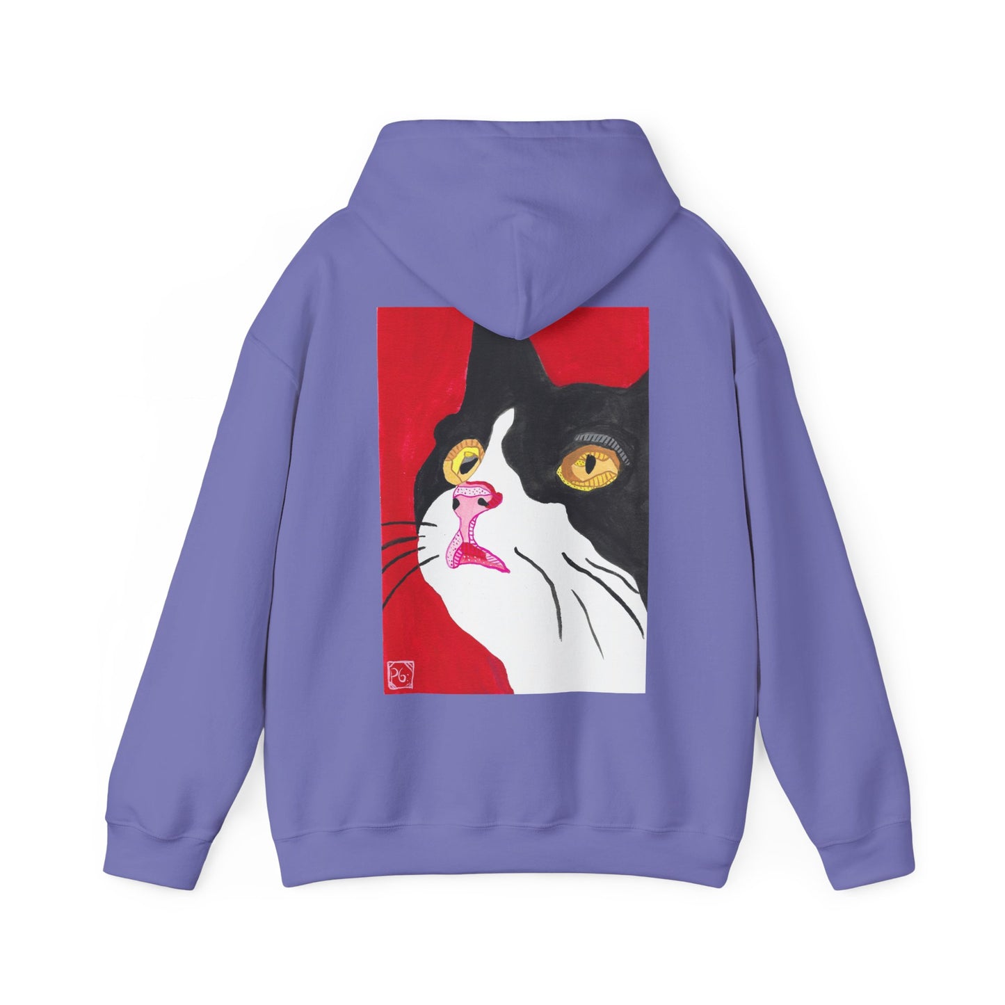 Cat Lover's Unisex Heavy Blend Hoodie - Artistic Cat Design