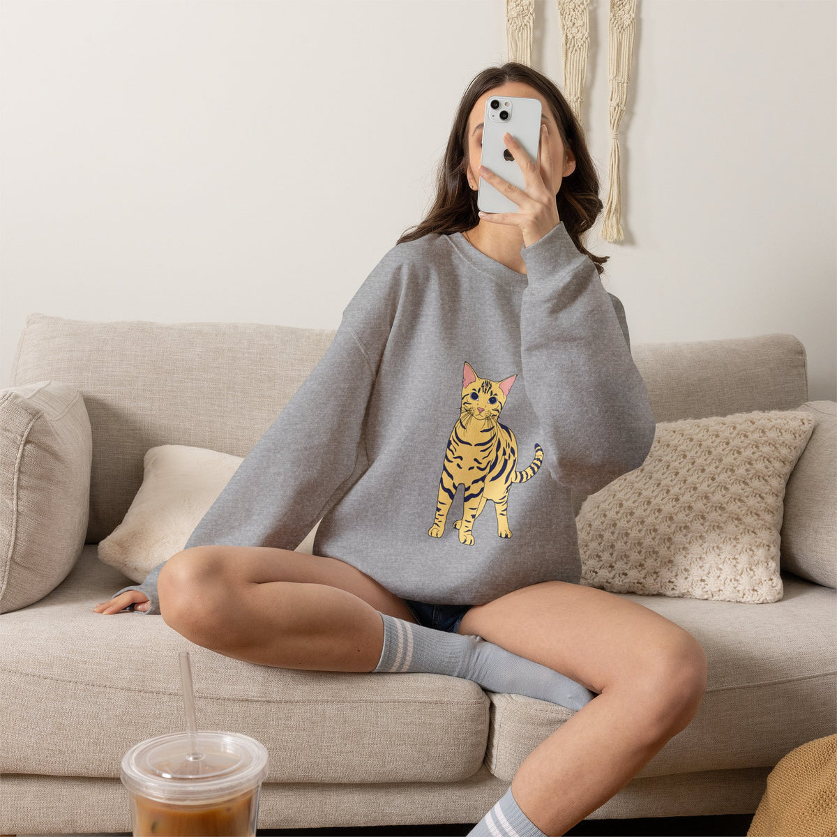 Bengal Cat cartoon Unisex Heavy Blend™ Crewneck Sweatshirt