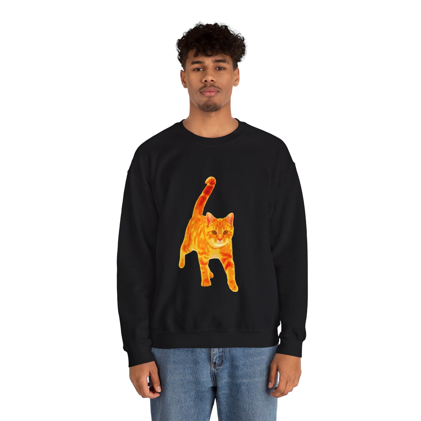 Cat Lover's Cozy Crewneck Sweatshirt - Perfect Gift for Pet Owners, Animal Lovers, Casual Wear, Birthdays, Cat-Themed Apparel