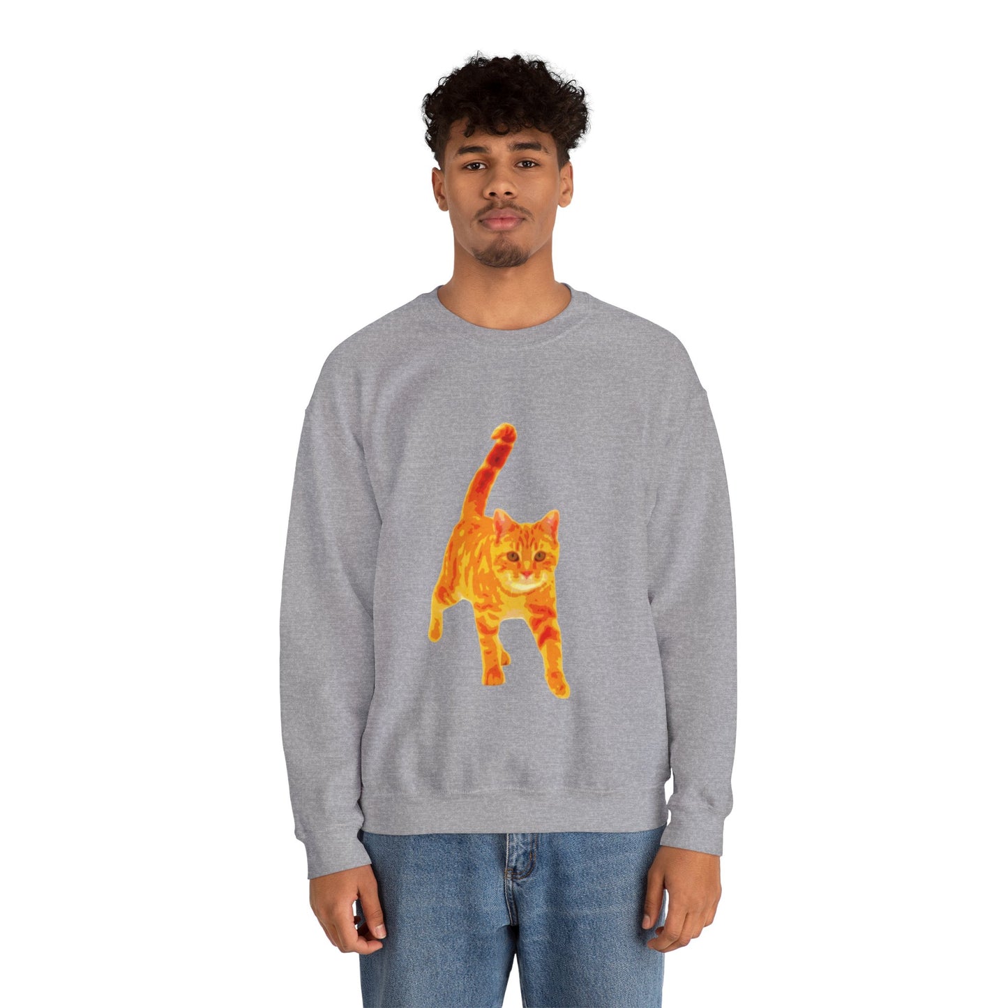 Cat Lover's Cozy Crewneck Sweatshirt - Perfect Gift for Pet Owners, Animal Lovers, Casual Wear, Birthdays, Cat-Themed Apparel